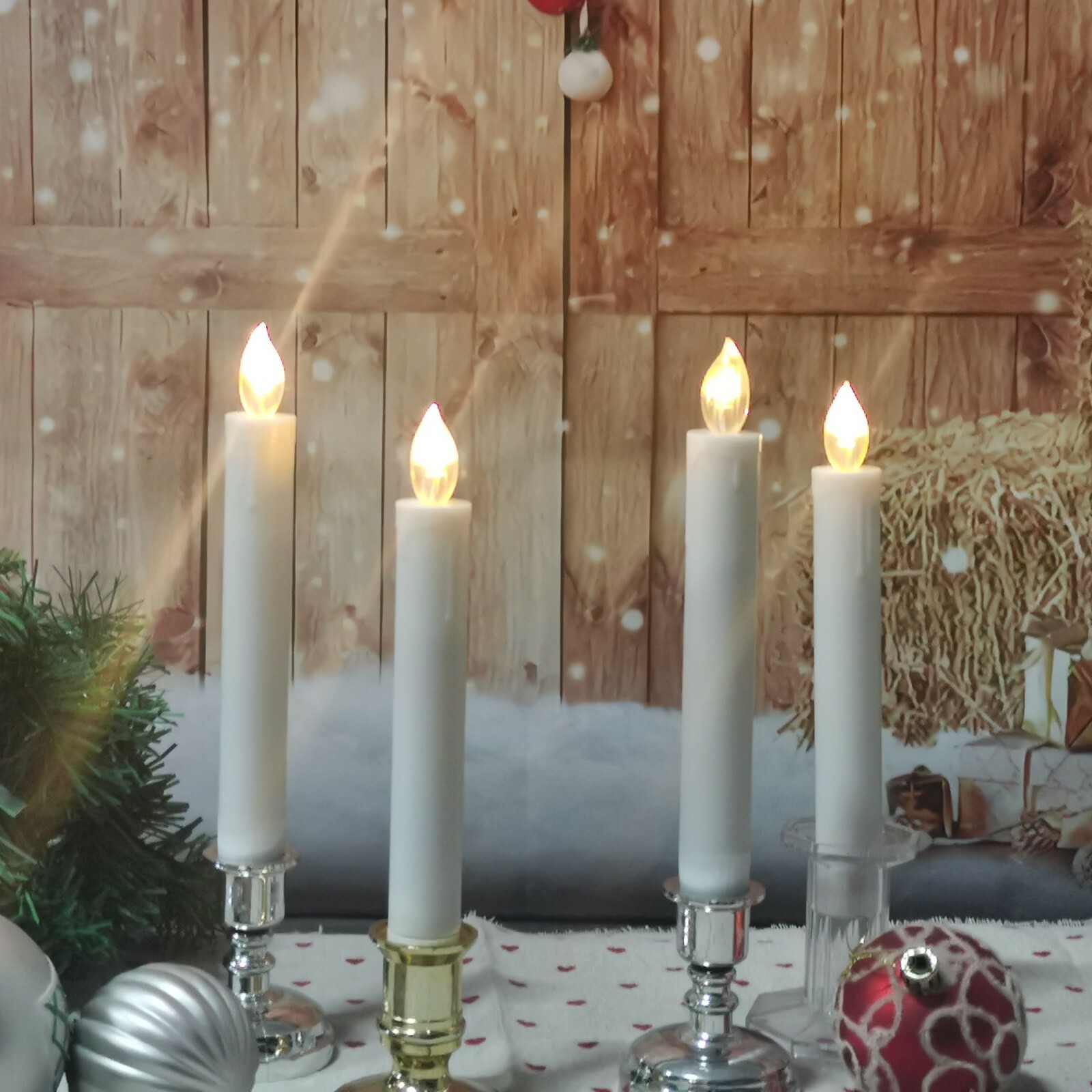 2 Pack Flameless LED Taper Candles with Remote/Timer LED Battery Operated Candle