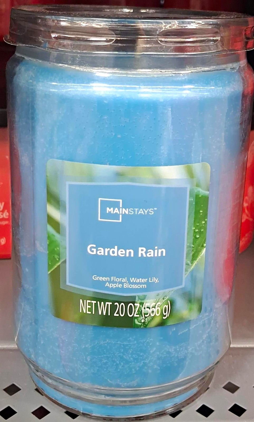 Mainstays Garden Rain Scented Jar Candle, Blue Wax/Glass, 20 oz, 1 Pack