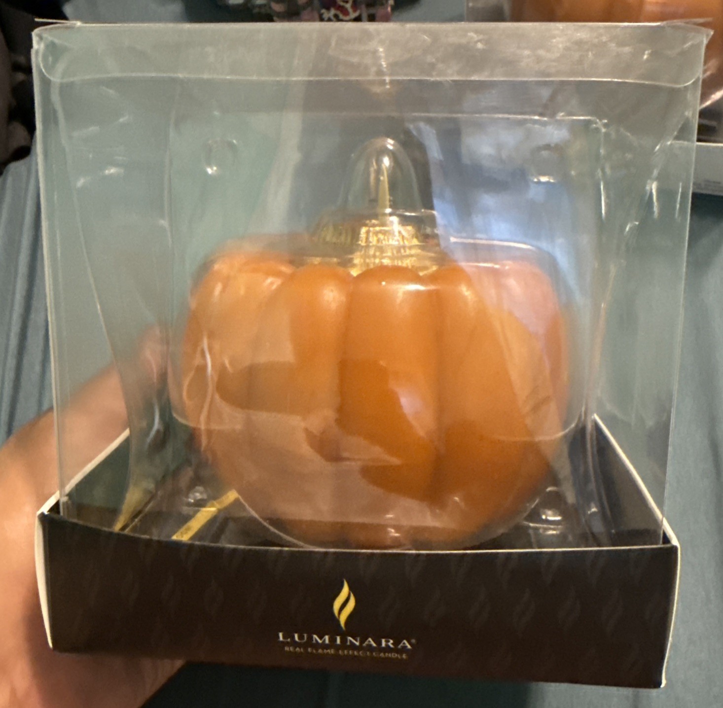 Luminara Halloween Autumn Fall Wax Pumpkin Candle battery Op New In The Box