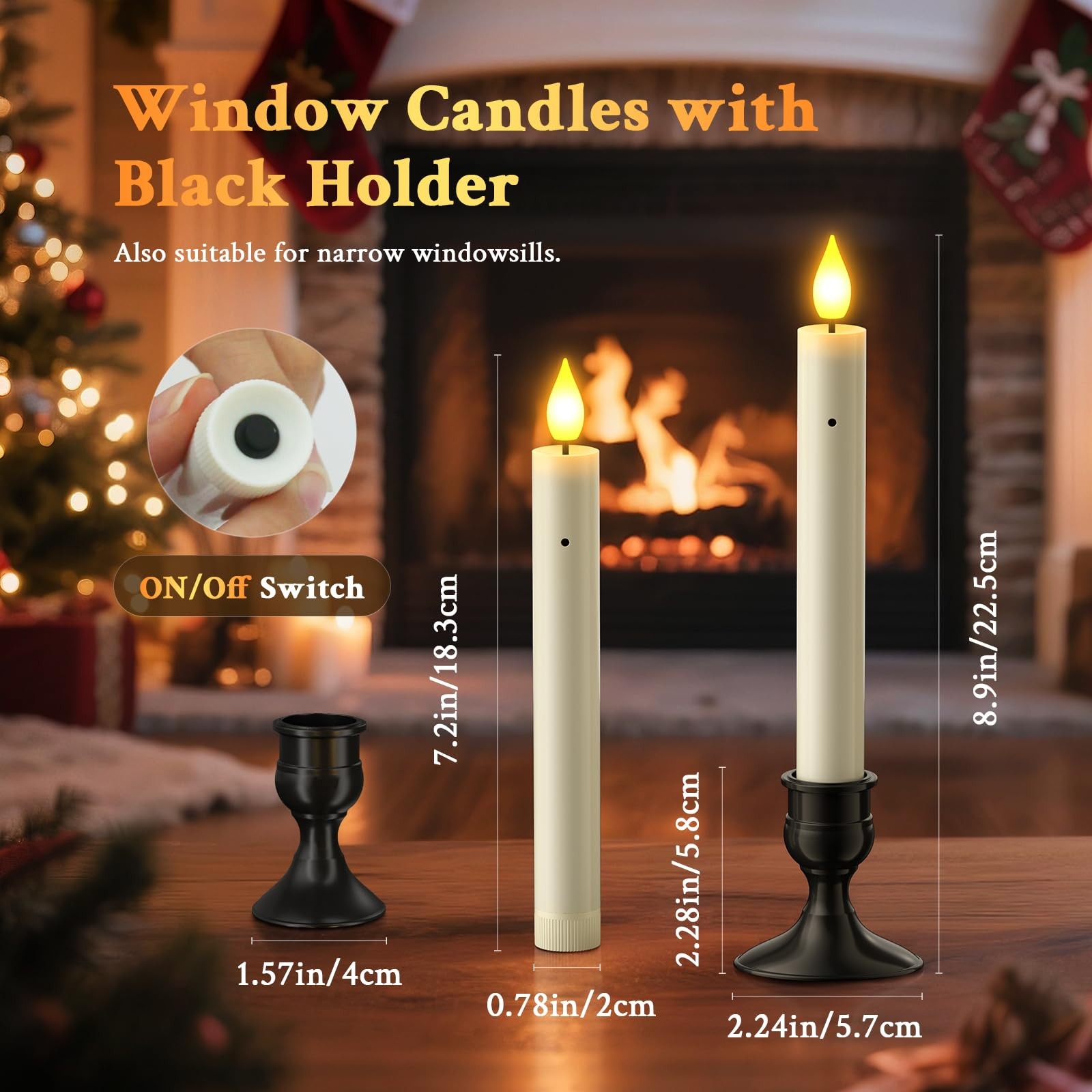 Window Candles Sensor Dusk To Dawn LED Christmas Flickering Cordless 10 PCS