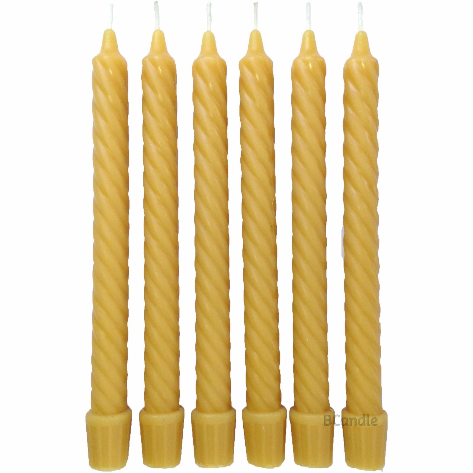 100% Beeswax Spiral Twist Taper Candles Organic – 8″ Tall, 3/4″ Thick