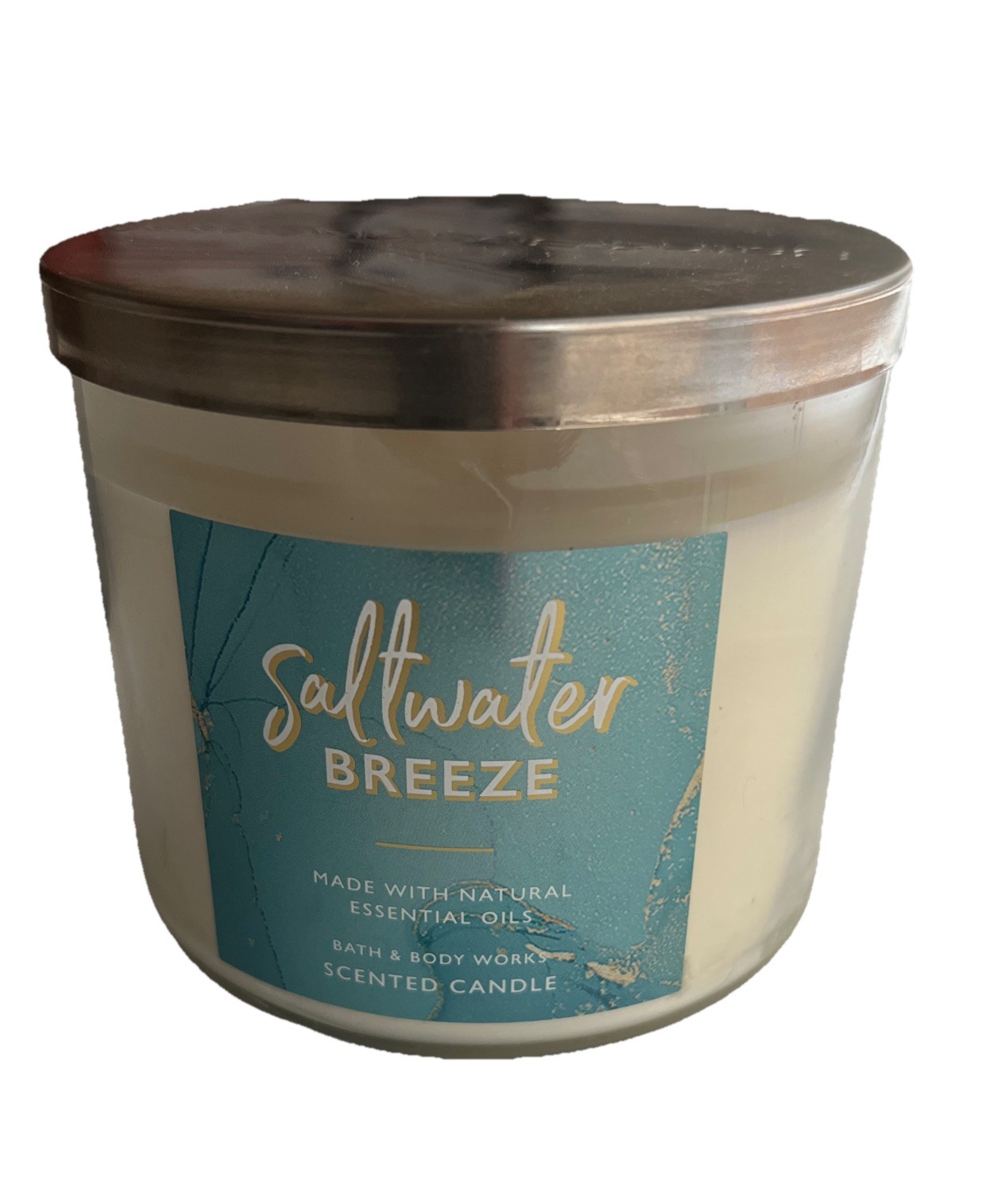 Saltwater Breeze Bath and Body Works 3-Wick Candle 14.5 Oz Blemished Cap