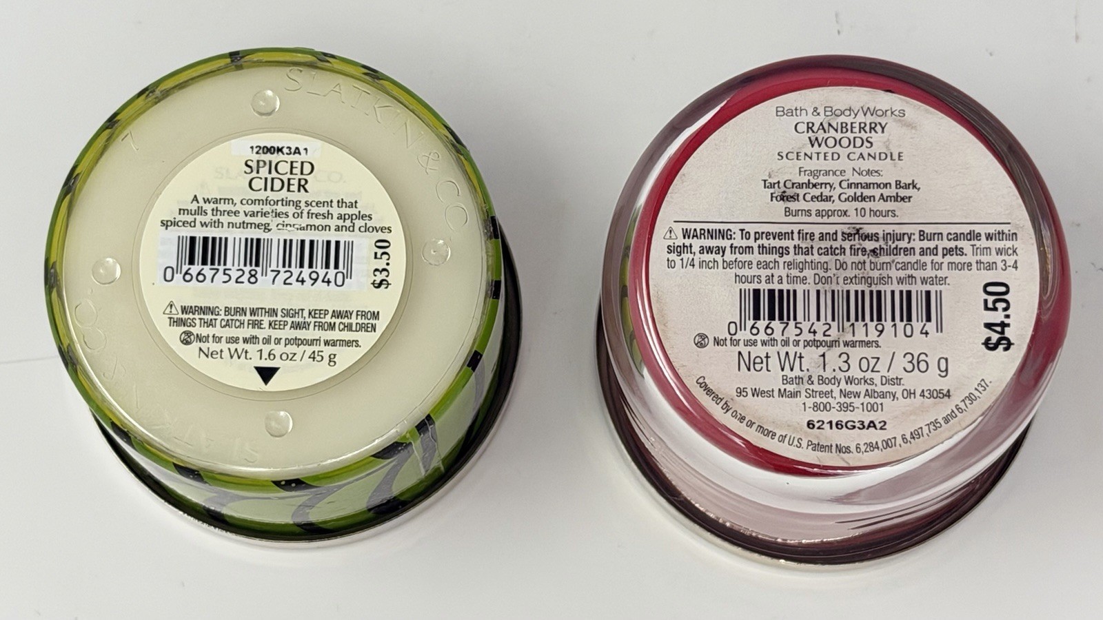 Bath & Body Works Fall Mini Candle Lot- Cranberry Woods, Spiced Cider, Autumn