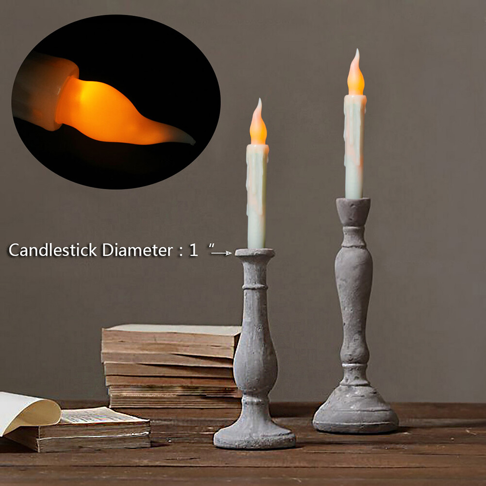 6PCS Battery Operated Flameless LED Taper Candles light Christmas Window Candle
