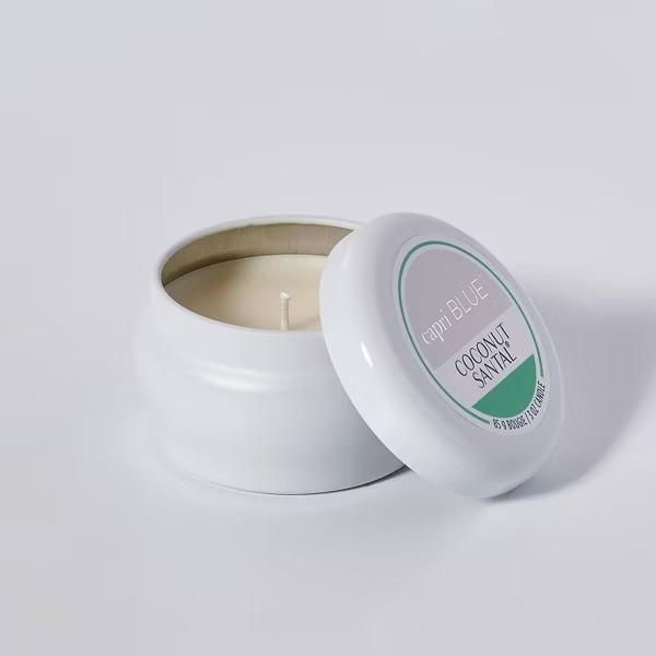 Signature Mini Tin Coconut Santal Jar Candle 3oz White
