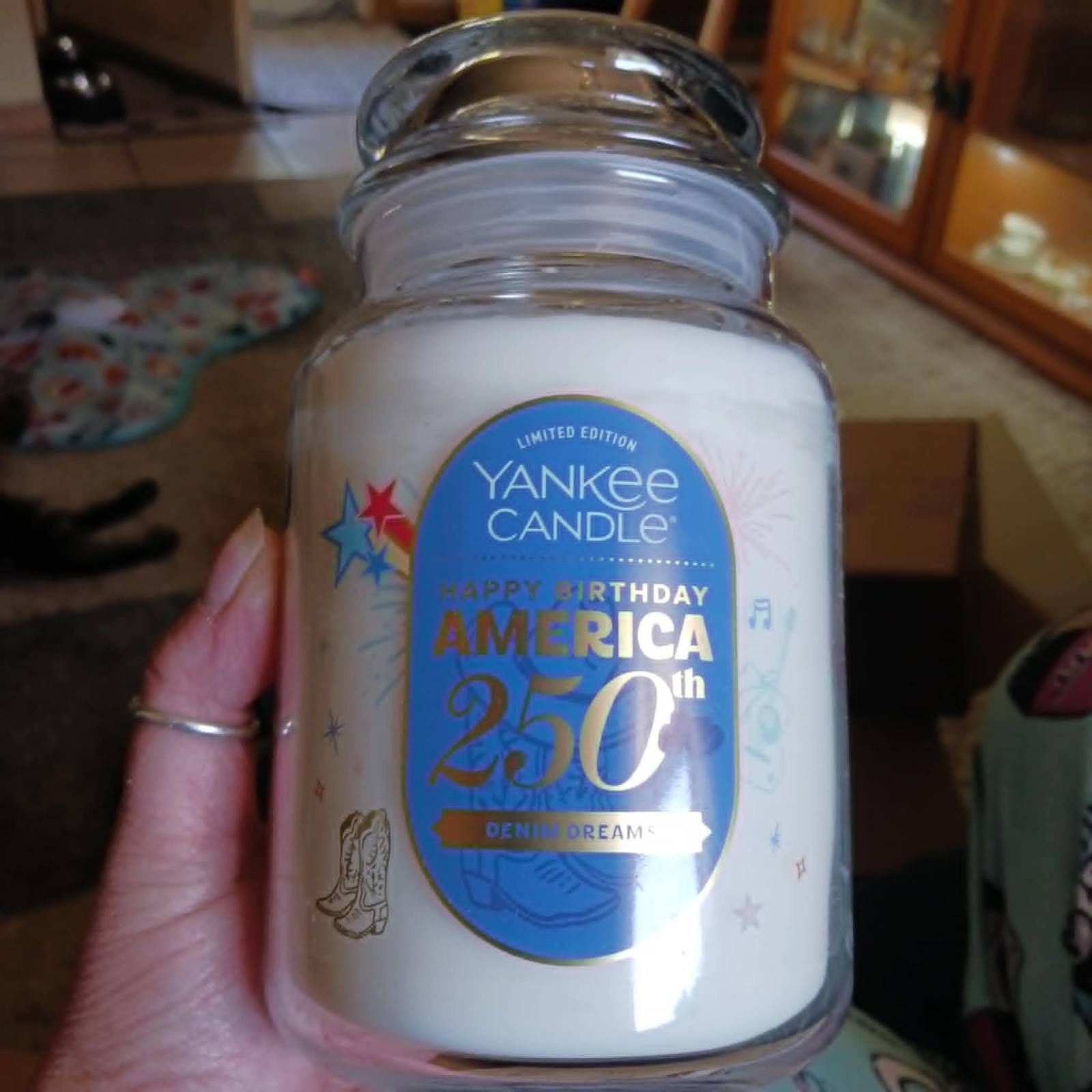YANKEE CANDLE HAPPY BIRTHDAY AMERICA 250TH Anniversary Jar Candle Denim Dreams