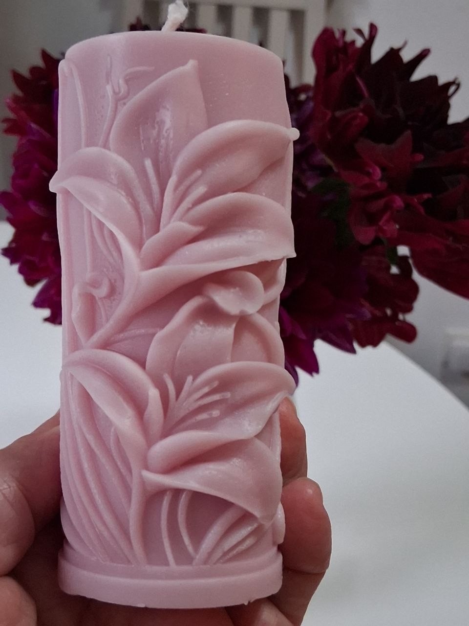 Handmade Natural Soy Candle , Lily Scent, Customizable