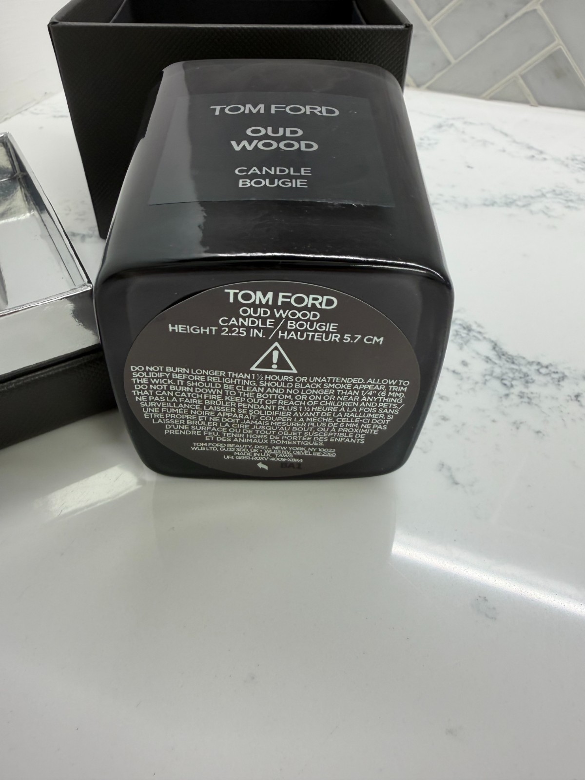 Tom Ford Oud Wood Candle, Full Size 2.25in/5.7cm, New Authentic
