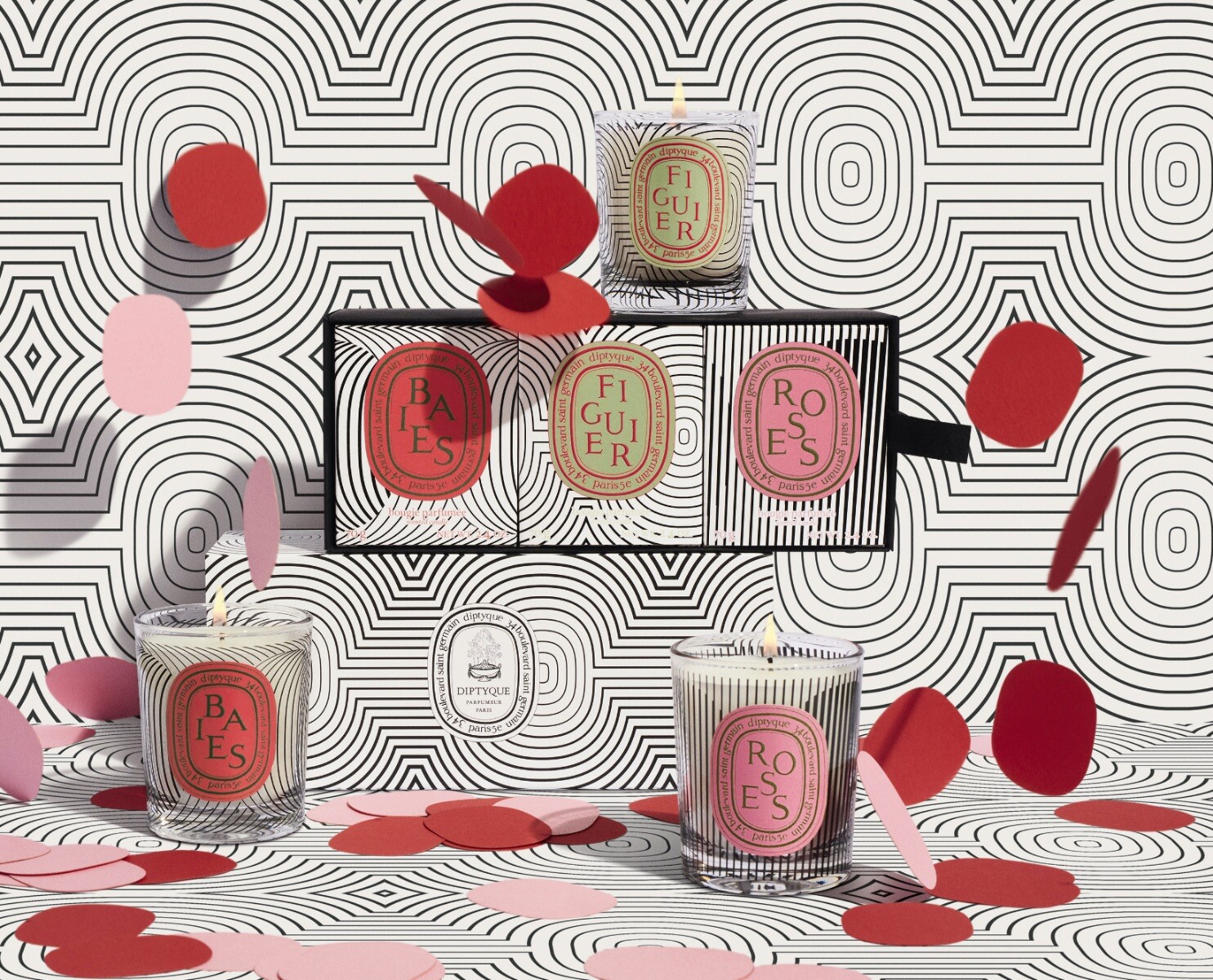 Diptyque Dancing Ovals Trio SOLD OUT! BNIB! Baies Figuier Roses 3 x 70g candles