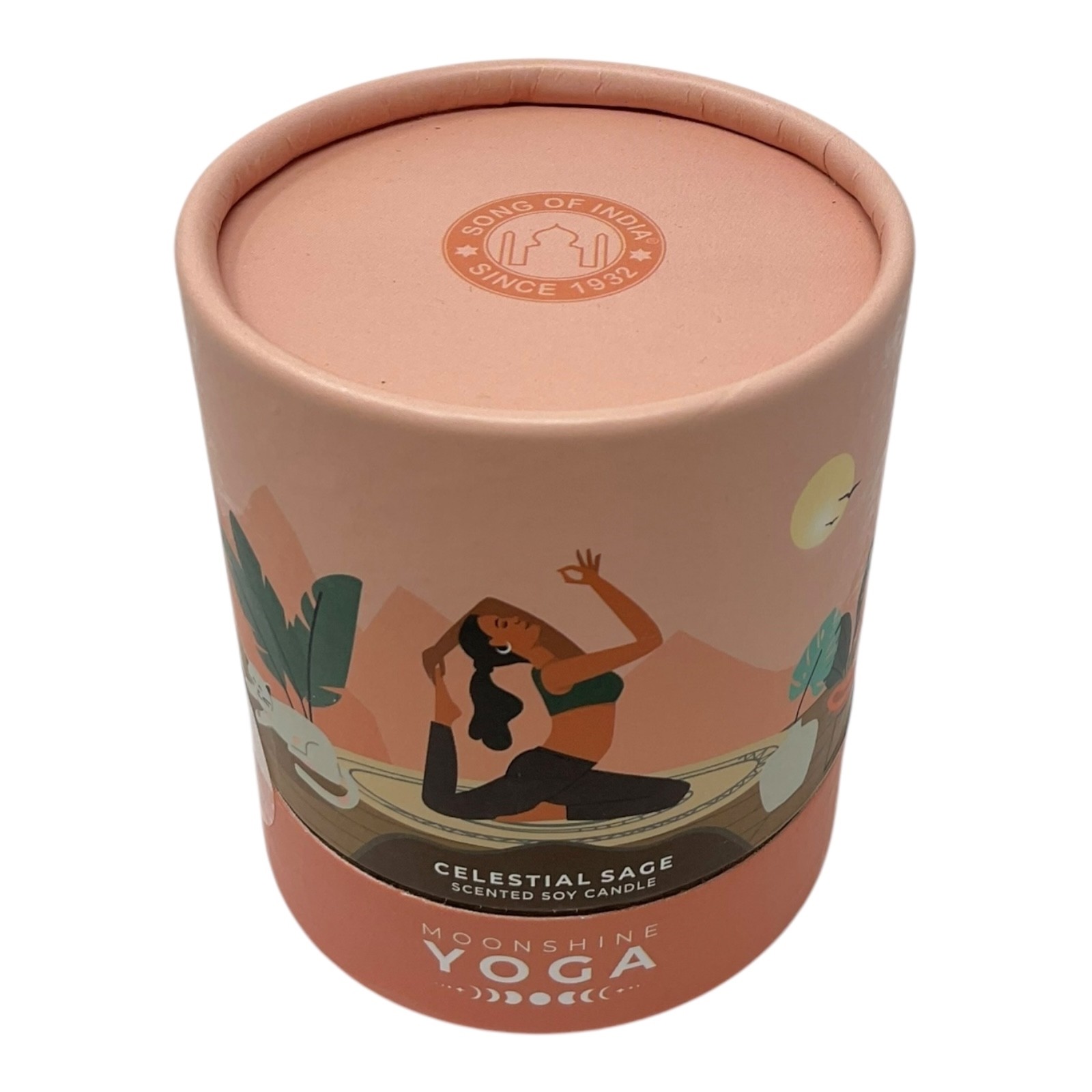 Song of India Moonshine Yoga Celestial Sage Scented Soy Candle 120g Made India