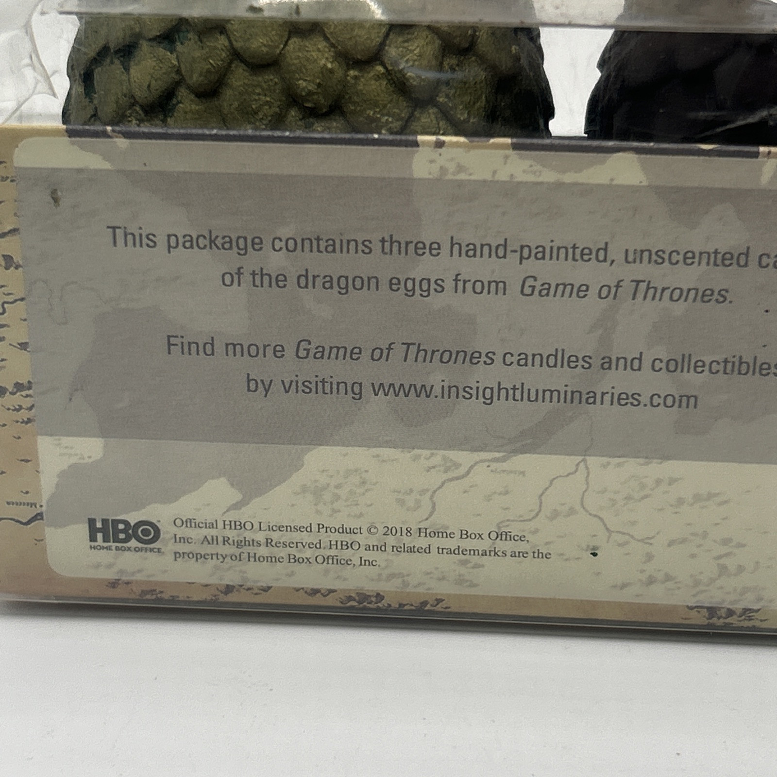 NEW Set Of 3 Game of Thrones Dragon Egg Candles From HBO Series COLLECTIBLES