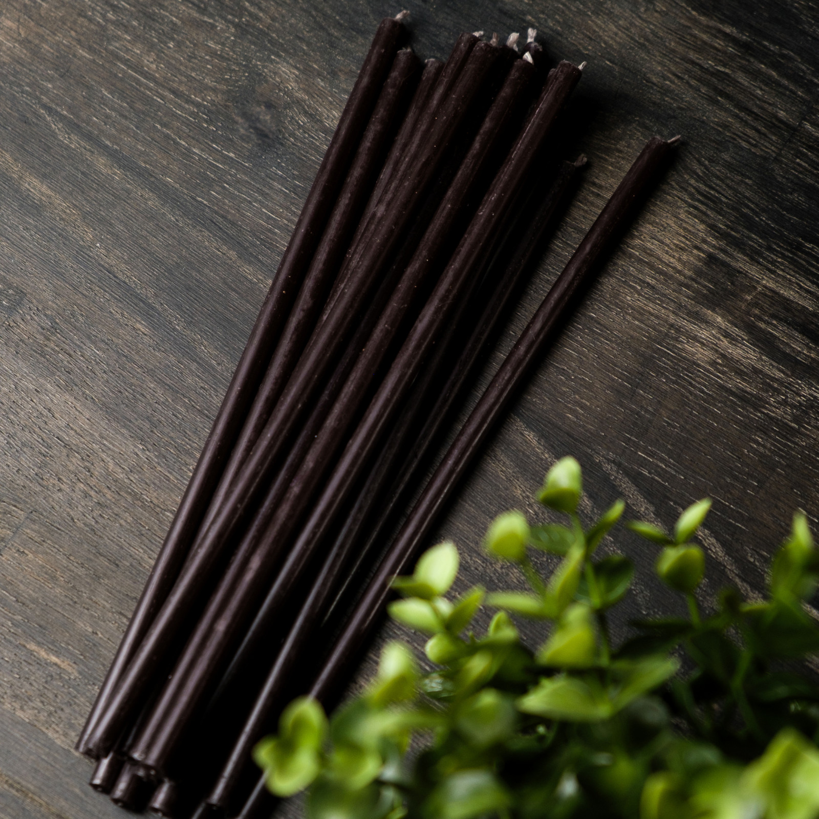 Black Beeswax Taper Candles 6.5″ Thin Taper 0.22″ Church Orthodox 50 Min Burn