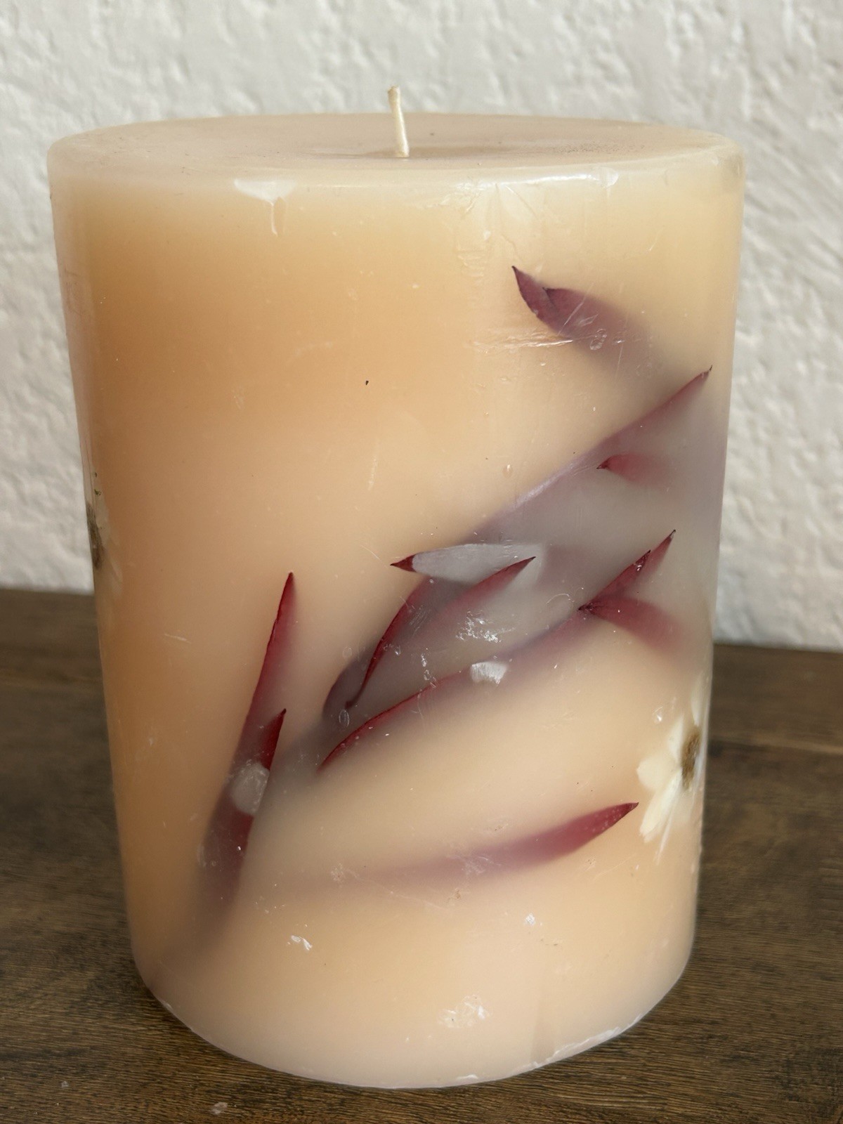 Botanical Large 6″ Round Candle with Exotic Flowers Made In El Salvador