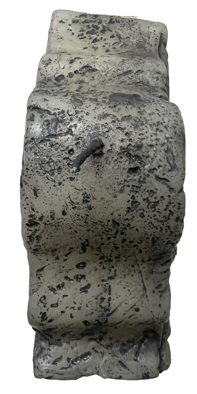 Large Vtg Halloween Tombstone Candle Skull & Bones Gothic Gray Wax Decor 8″ New