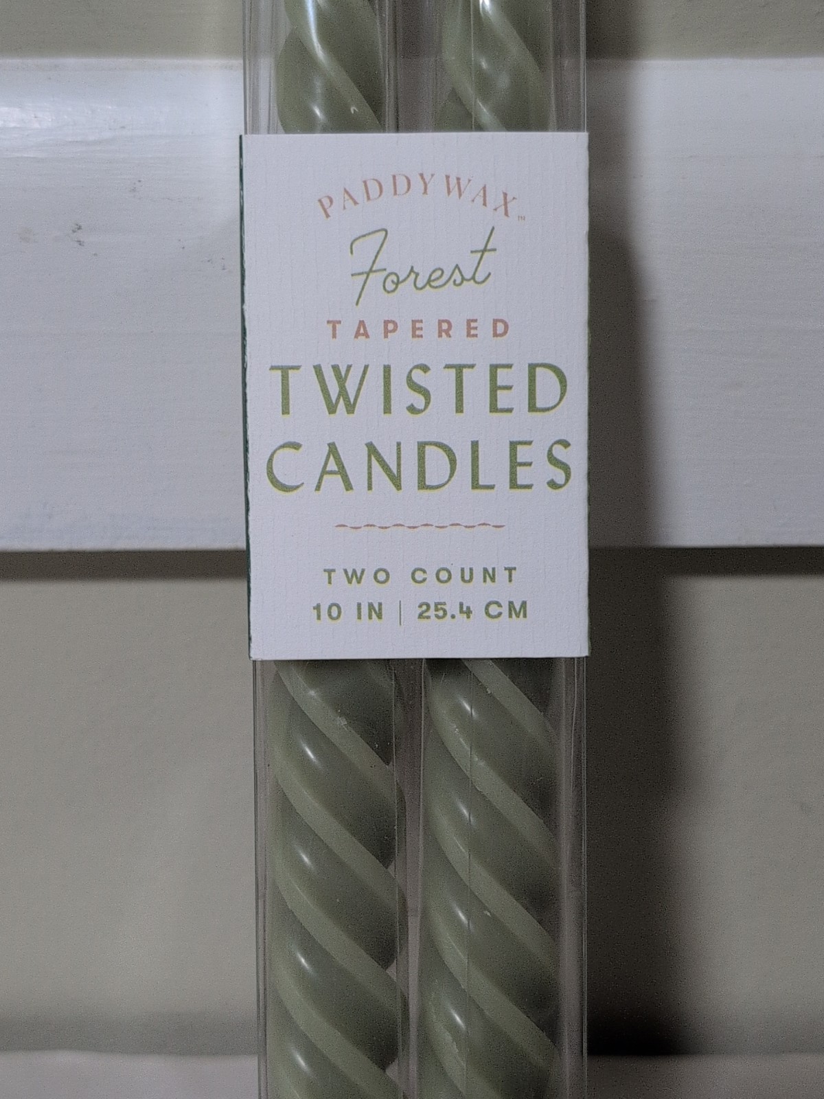 Paddywax “Forest “Tapered 10” Twisted Candles Two Count Pack! NEW!