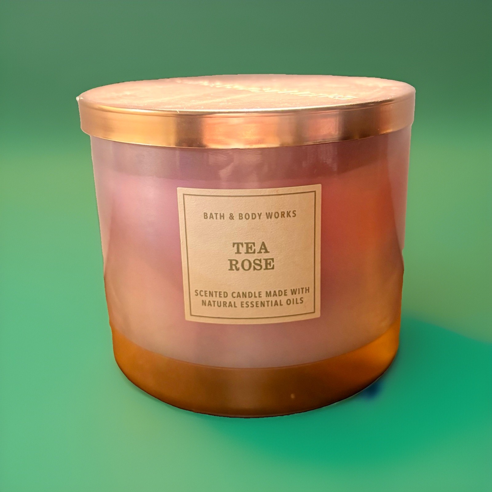 Tea Rose 3 Wick Candle Bath & Body Works