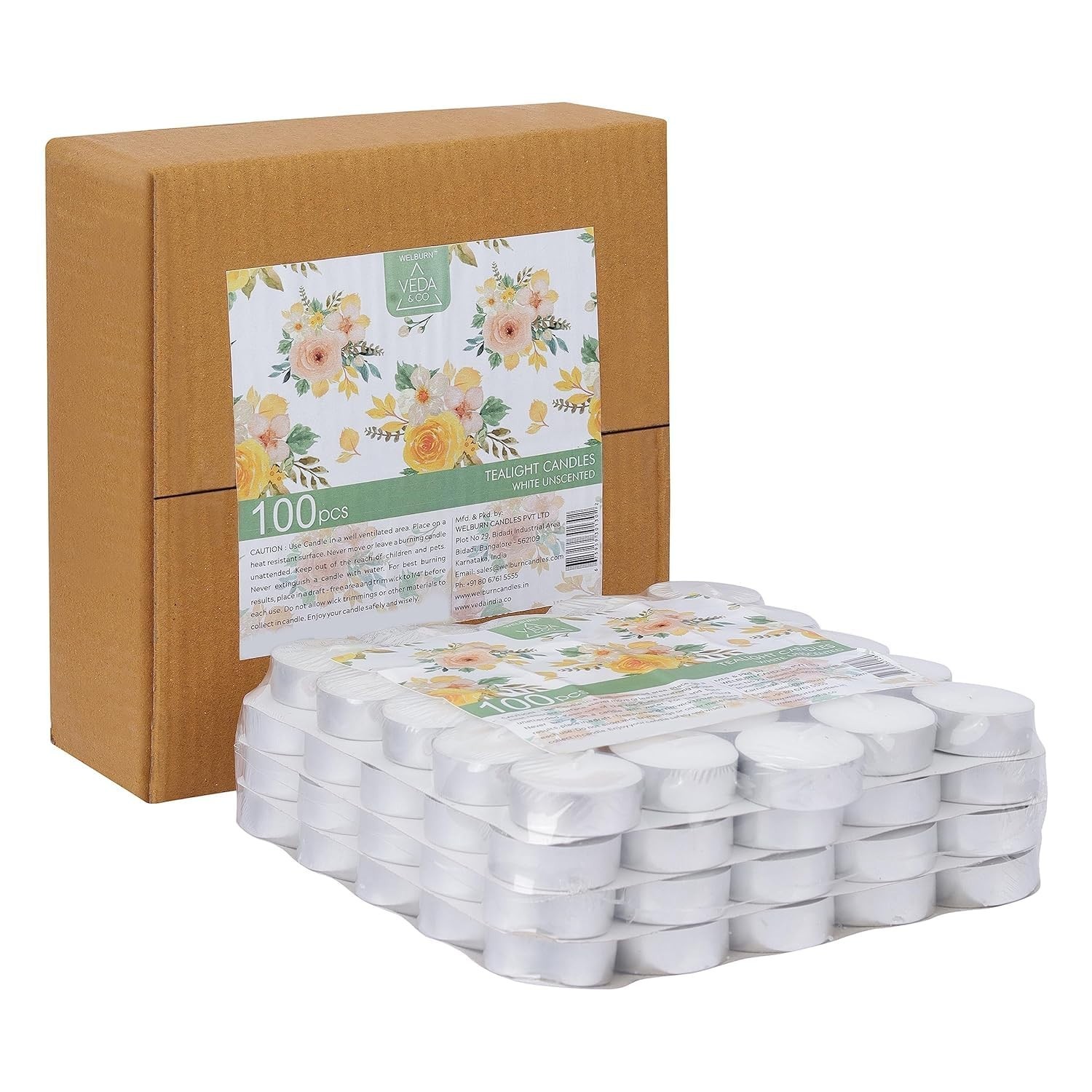 Unscented Tealight Bulk Candles – White 100 Pack | Long Burning | Home Decor USA