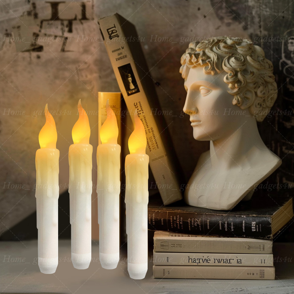 12PCS LED Flameless Flickering LED Taper Candles Battery Operated US Stock