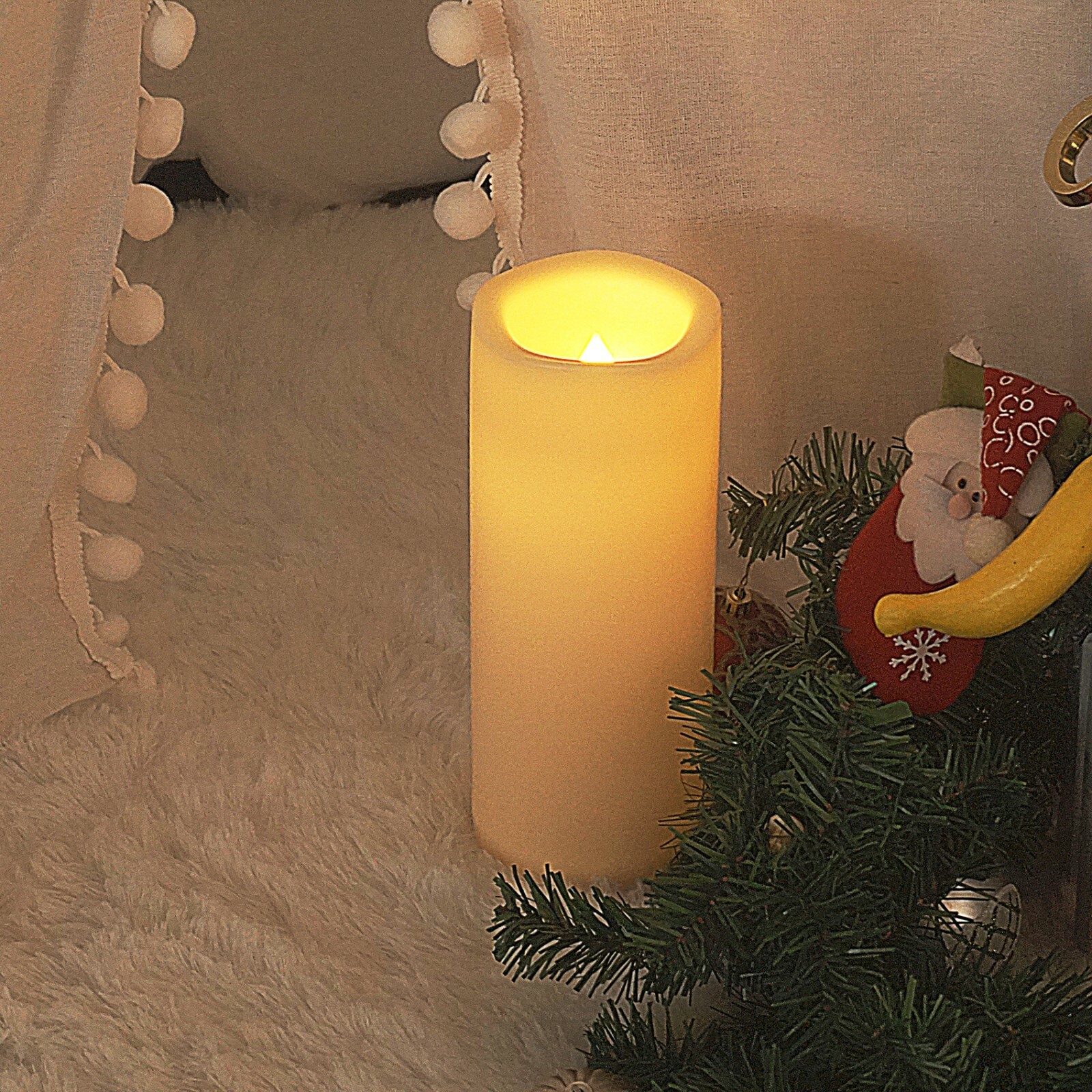 4”x10” Battery Operated Candle with Timer Large Led Candle Outdoor Waterproof