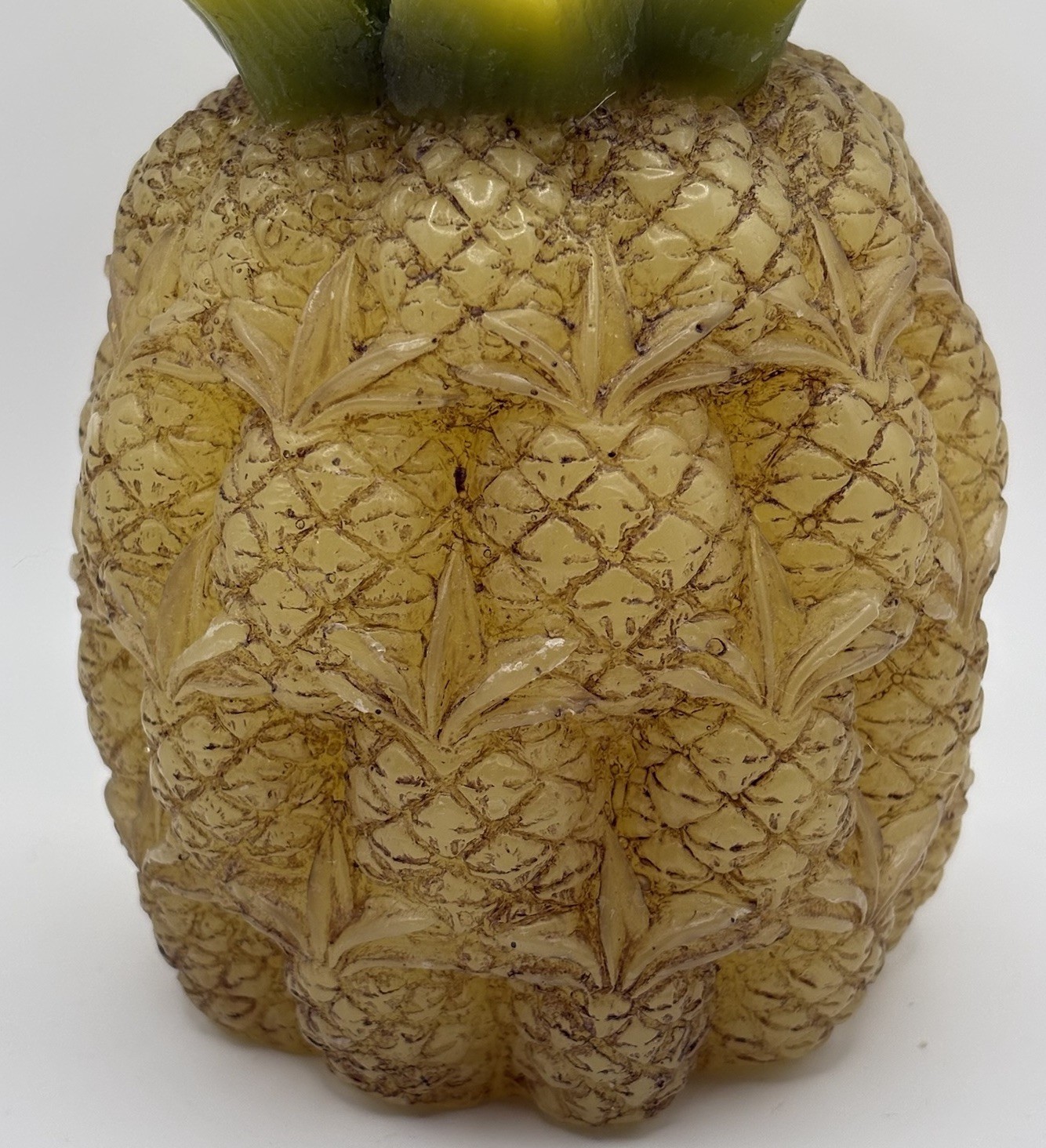 Vintage Siam Karat Figural Pineapple Candle 6” Yellow Tropical Decor NOS