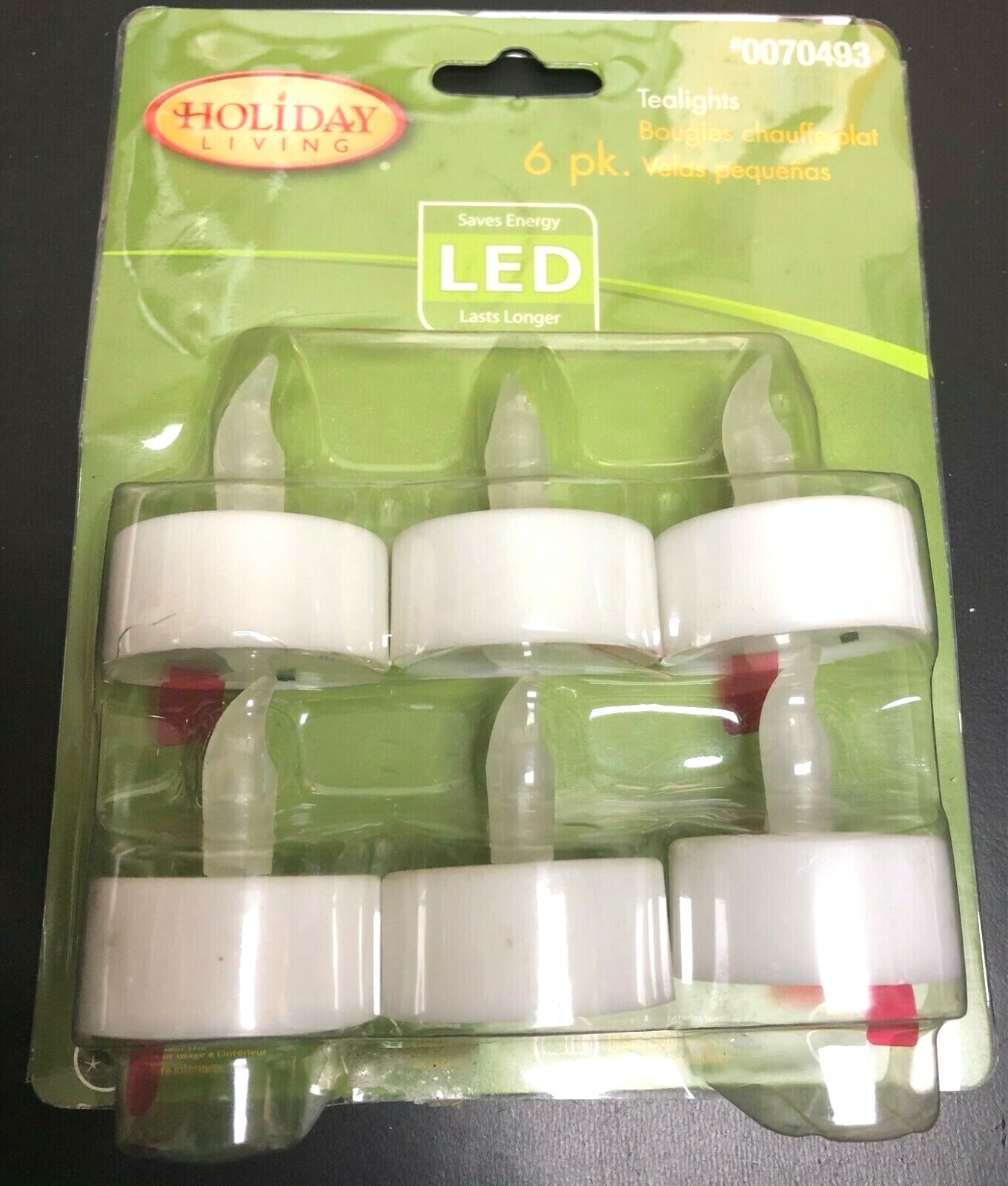 New Holiday Living Flickering Yellow LED Tealights 6 pack Battery Powered