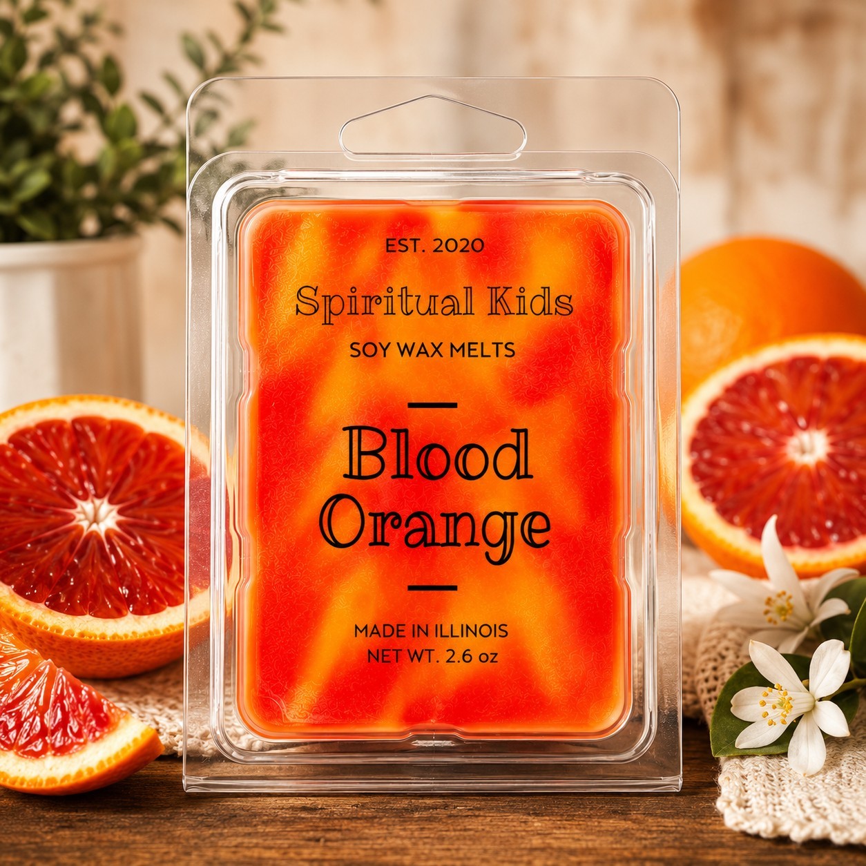 Blood Orange Soy Wax Melts 2.6oz 6ct Hand Poured with Fragrant/Essential Oils