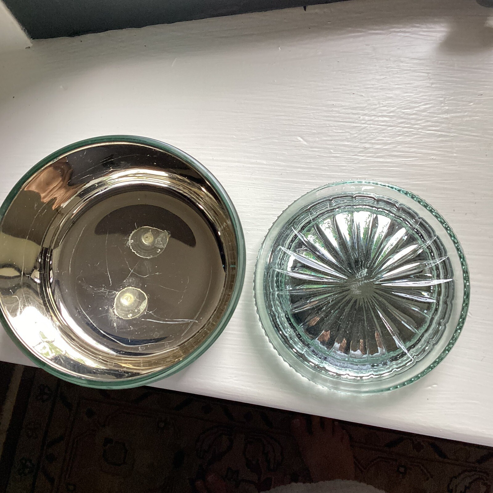 Voluspa GLASS ANTIQUE MIRROR JAR ONLY NO CANDLE 4″ X 3″ ROUND