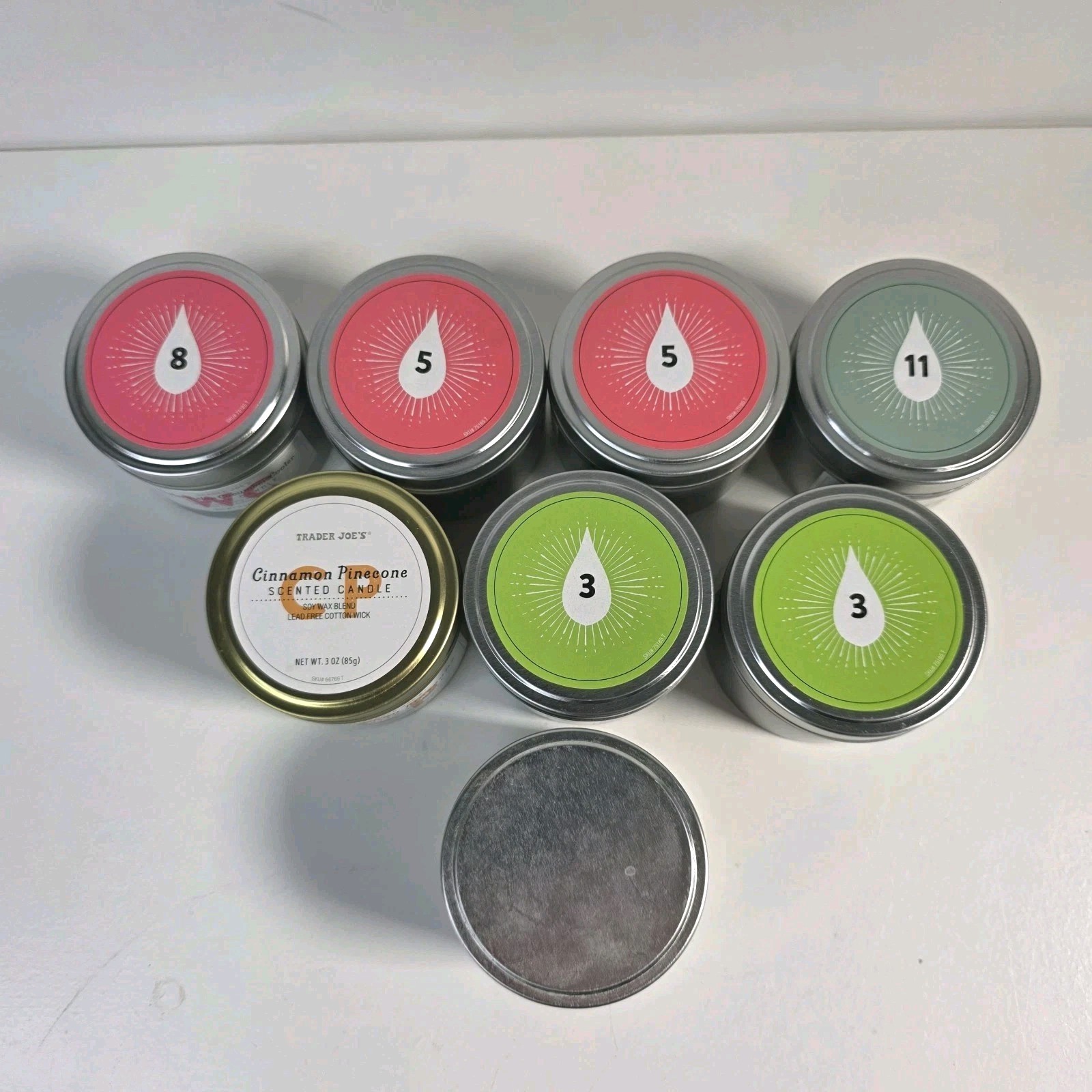 Trader Joe’s 12 Days Of Scented Candles 2.5oz (Lot Of 8) Soy Wax Blend