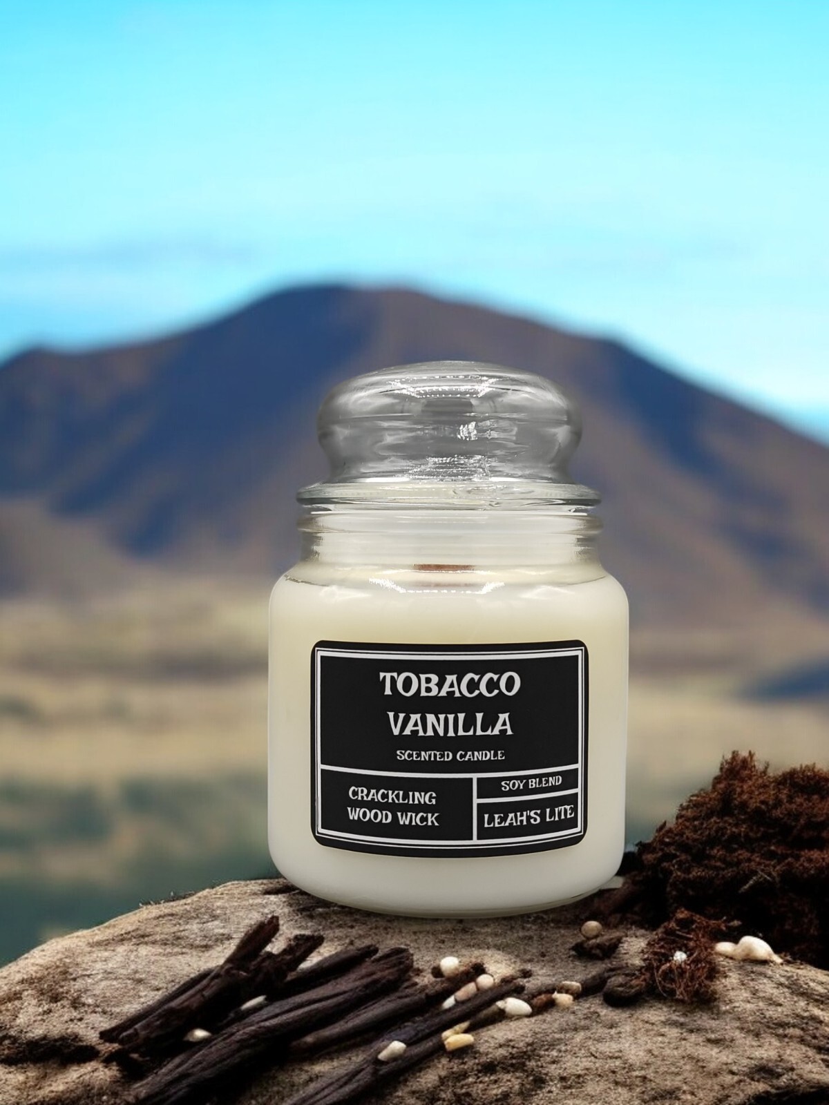 Wood wick * TOBACCO VANILLA * TOM FORD TYPE * Leah’s Lite Candle * 16 OZ