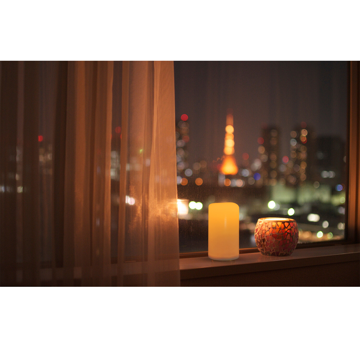3″x5″Flickering Flameless LED Pillar Candle with Timer/Remote Outdoor Decorative