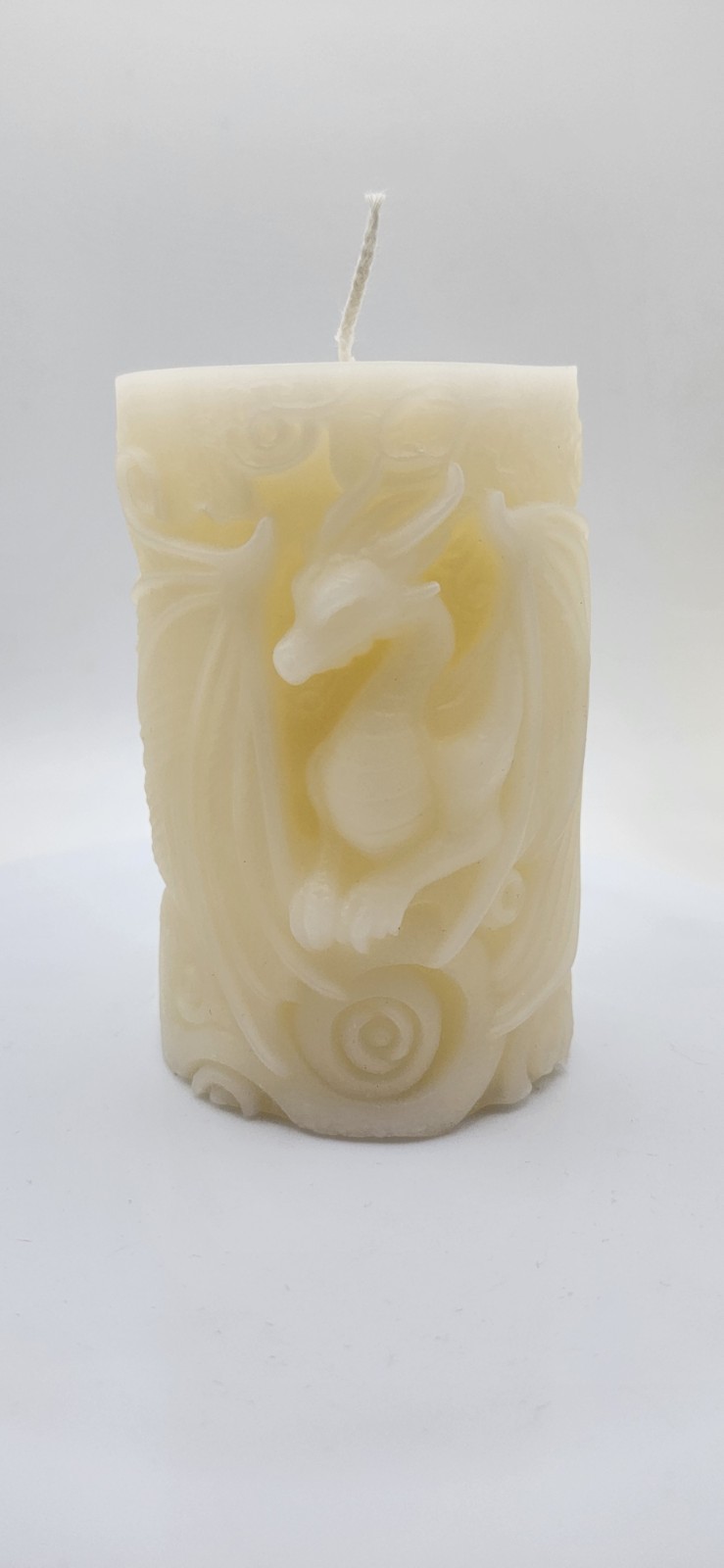 Lily Scented Large Dragon Beeswax Pillar Candle-All Natural