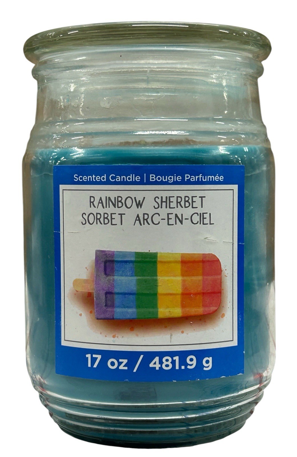 Ashland Scented Candle NEW 17 oz Large Jar Single Wick Summer RAINBOW SHERBET