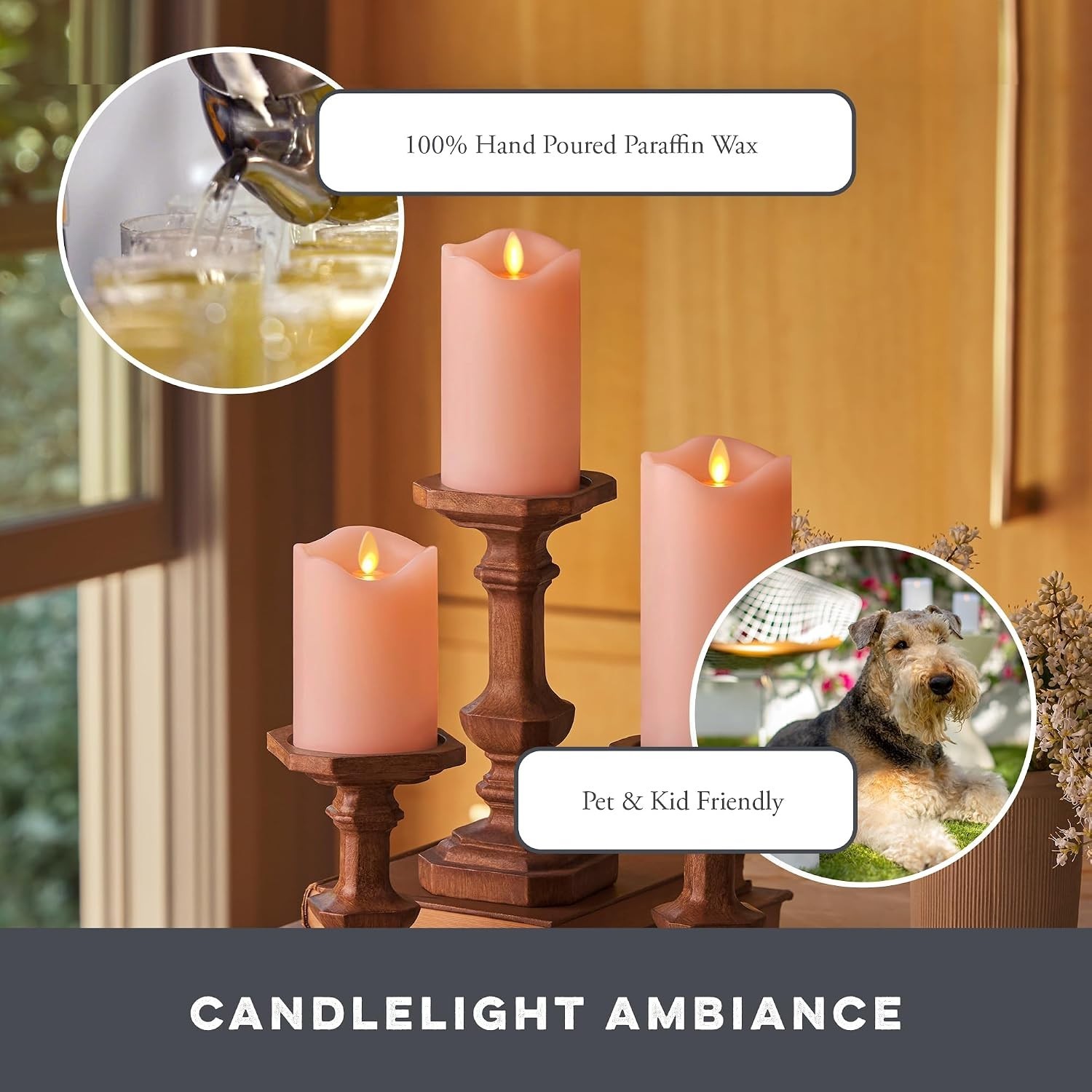 Timeless Pastel Pink Flameless Candles – Energy Efficient & Safe for Homes
