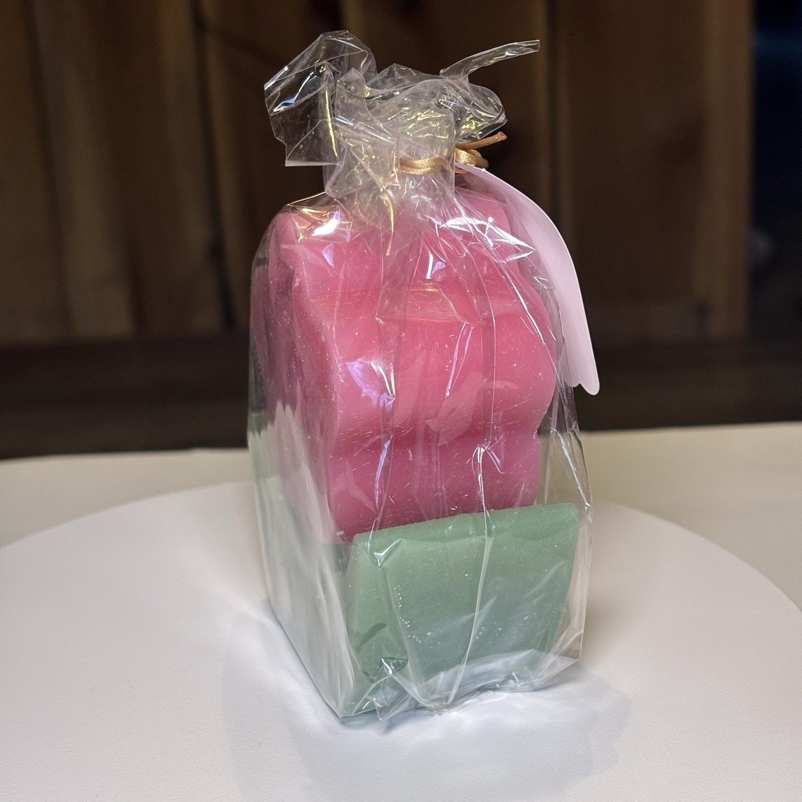 Flower Pillar Candle 4 inches Unscented Yellow Gift -Floral – Spring NEW!