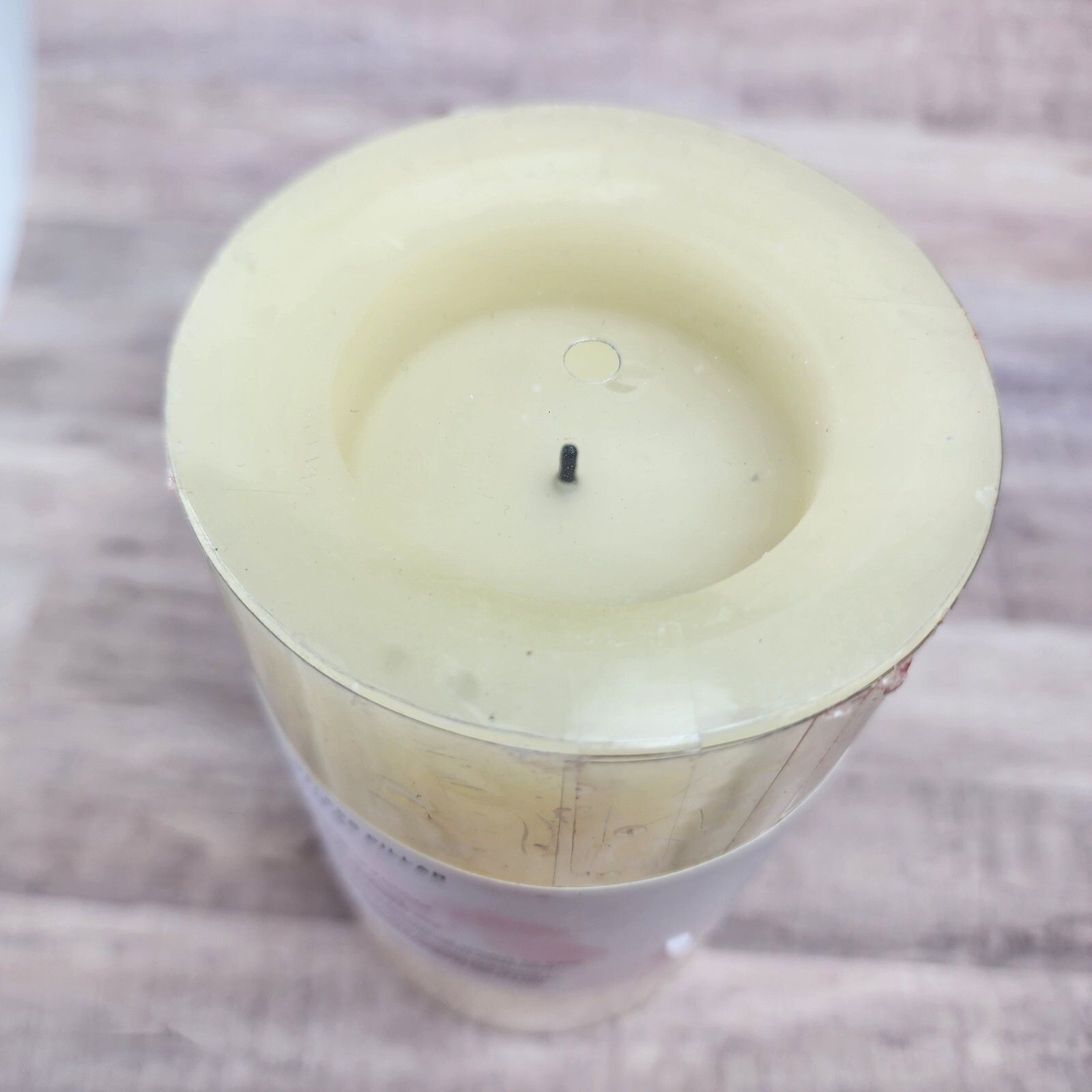 New Pottery Barn Standard Flameless Wax Pillar Candle Ivory 3.25 x 6 in