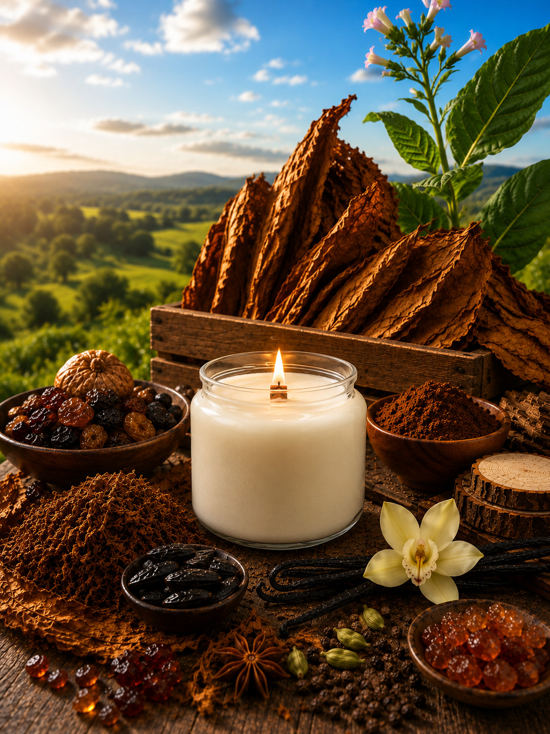 Wood wick * TOBACCO VANILLA * TOM FORD TYPE * Leah’s Lite Candle * 16 OZ