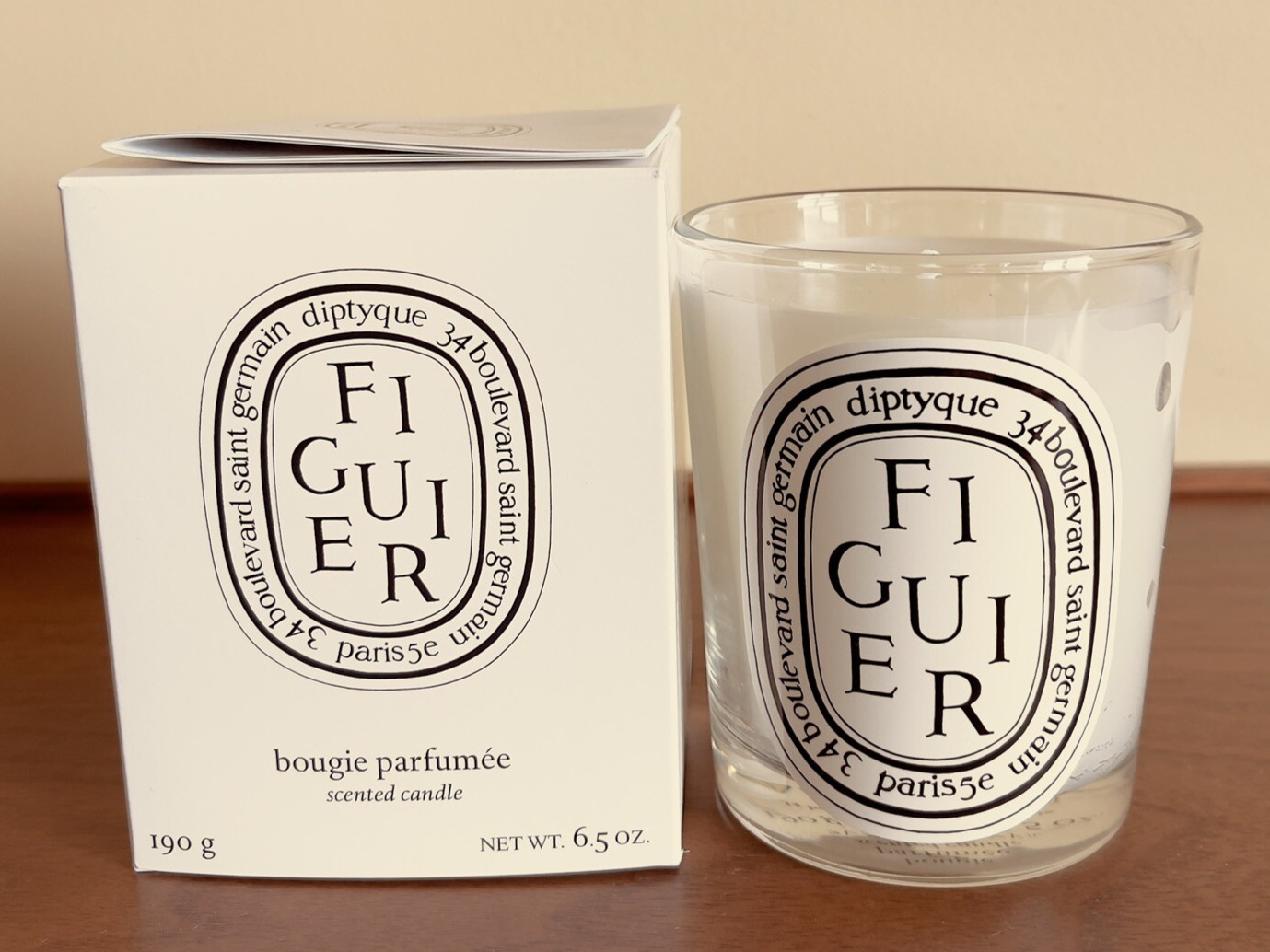 Diptyque Paris Bougie Parfumée Figuier Scented Candle 6.5 oz 190 g Open Box