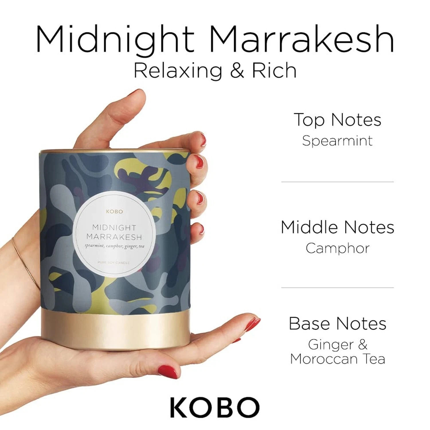 KOBO Midnight Marrakesh Candle 100% Pure Soy Candle 11 OZ NEW & AUTHENTIC!
