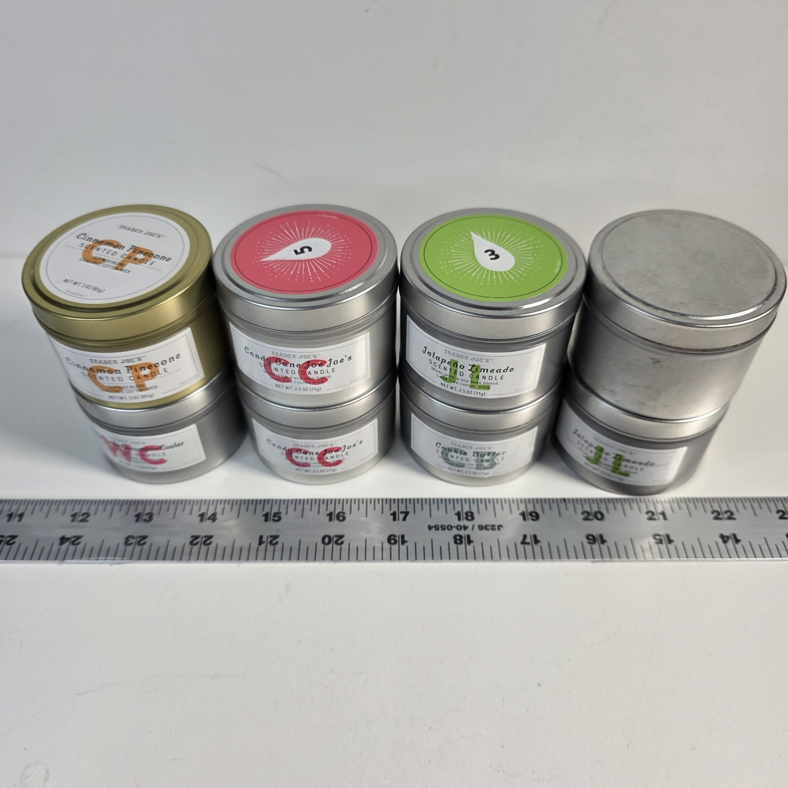 Trader Joe’s 12 Days Of Scented Candles 2.5oz (Lot Of 8) Soy Wax Blend