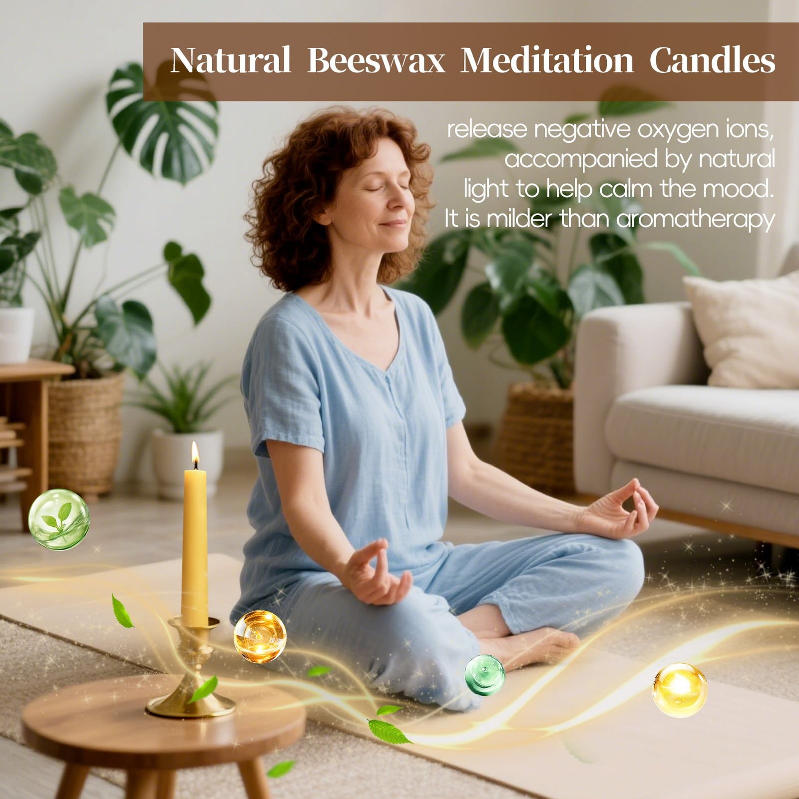8 Pack Natural Beeswax Spell Candles-6in Beeswax Taper Candles-6 Hour Burning…