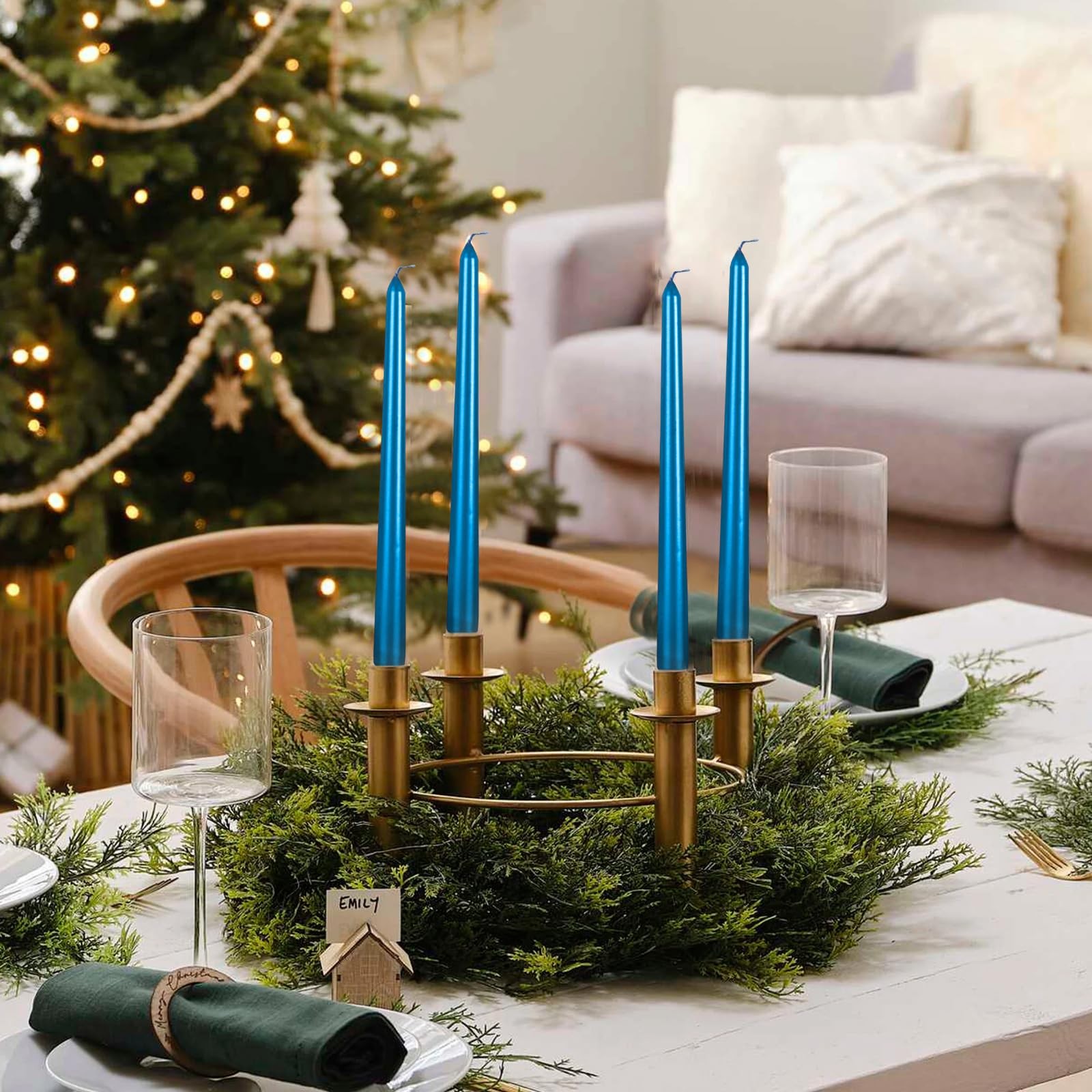 10 Inch Taper Candle, Set of 12,Tapered Candles Burn for 7 Hours, Long Sticks,Ta