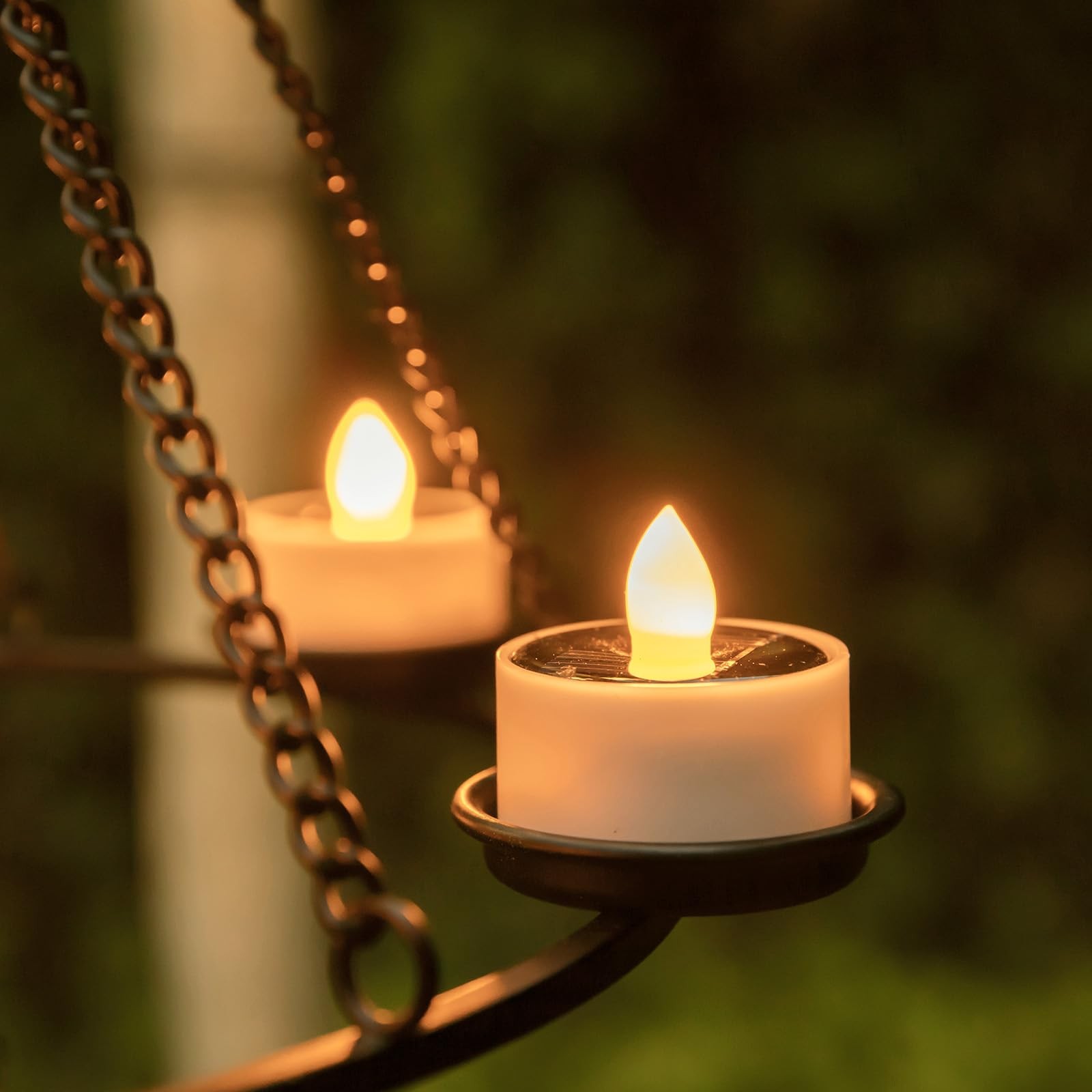 Solar Tea Lights Outdoor Waterproof, 8pcs Rechargeable Dusk to Dawn Little So…
