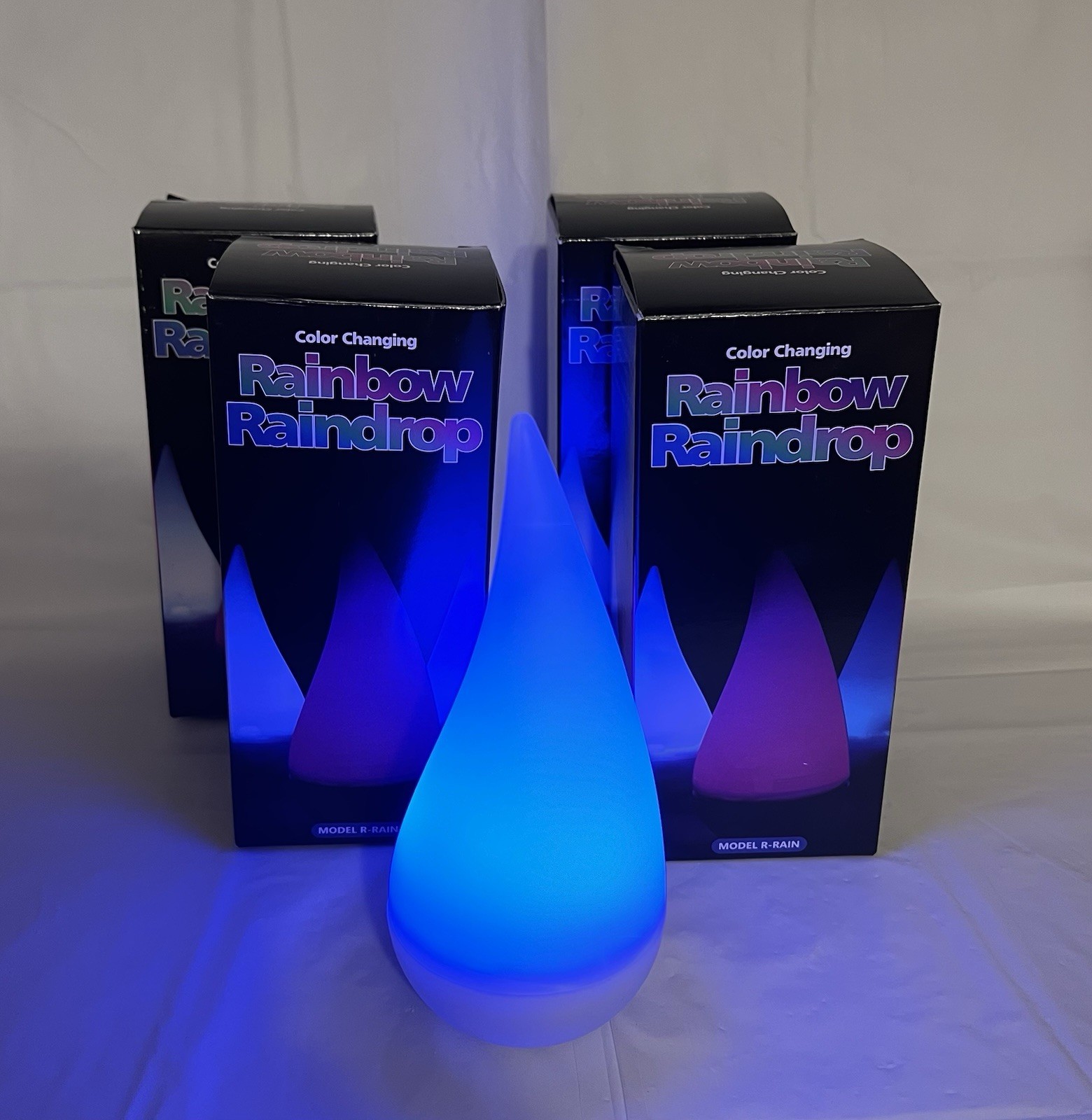 Multi Color Changing Rainbow Raindrop Light Tabletop, Party, Floats Lot Of 4