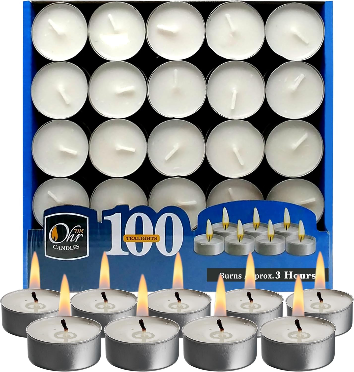 Ohr Tea Light Candles – 100 Bulk Pack – White Unscented Travel, Centerpiece, Dec