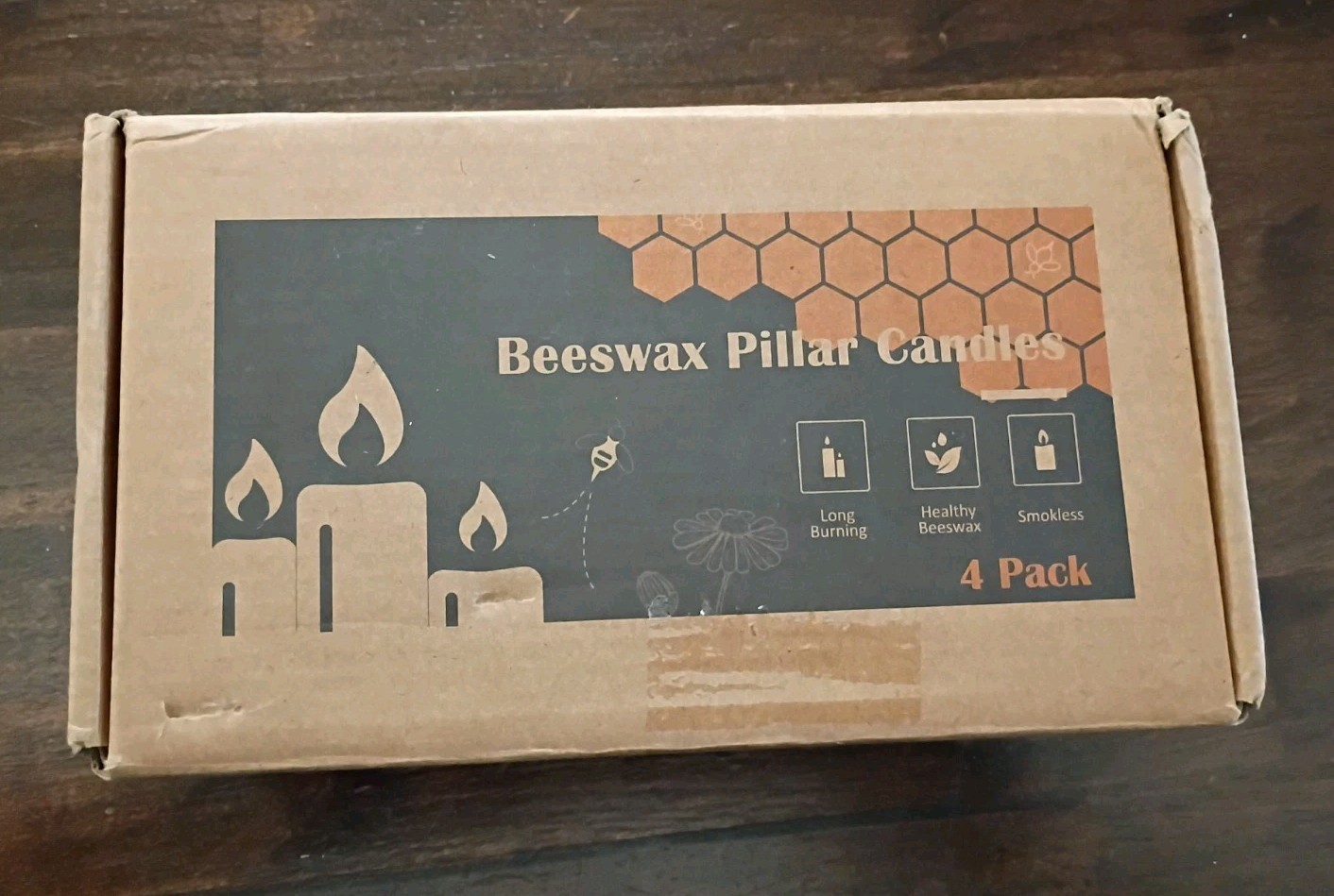 Beeswax Handmade 100% Beeswax 2x4in 4pk Pillar Candles