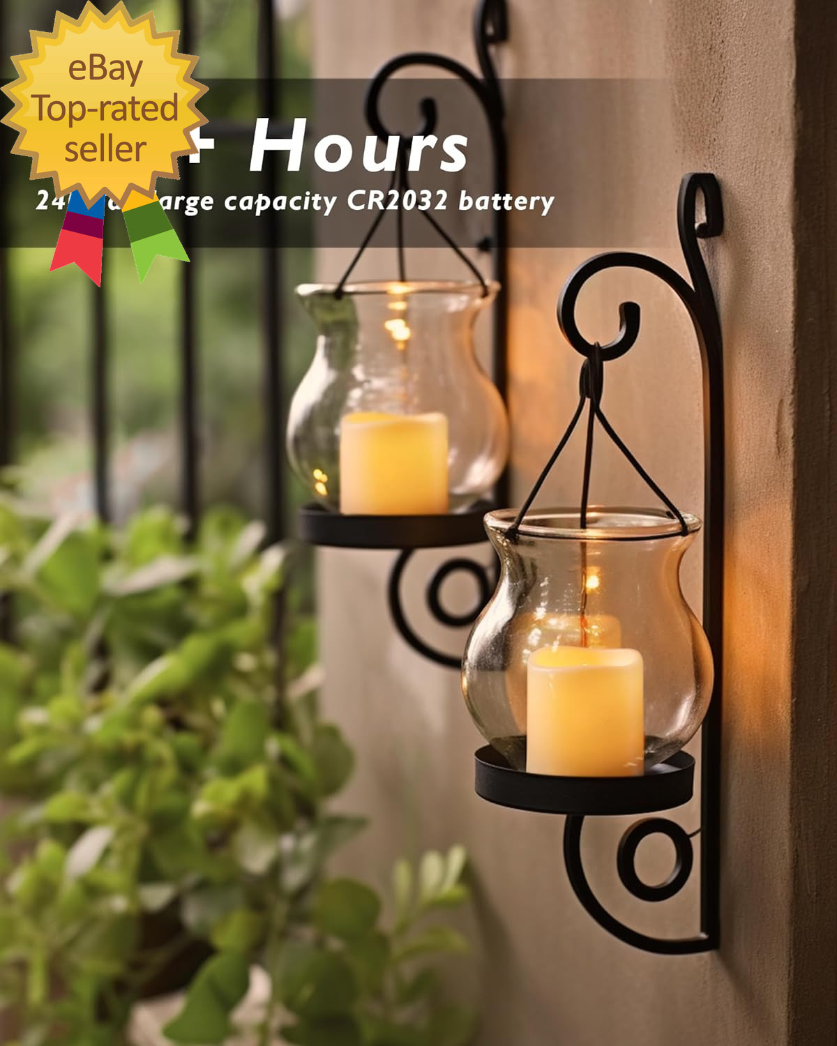 24Pack Flickering Flameless Votive Candles 200+Hour Electric Fake Candles Batter