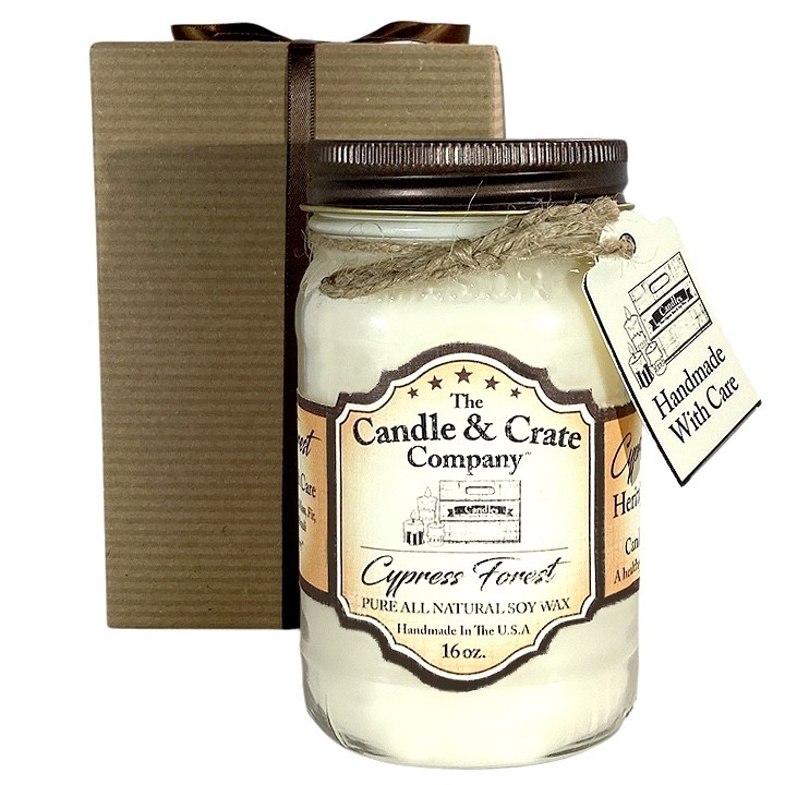 Cypress Forest, 16oz. Mason Jar, Handmade Soy Wax Candles that smell AMAZING!