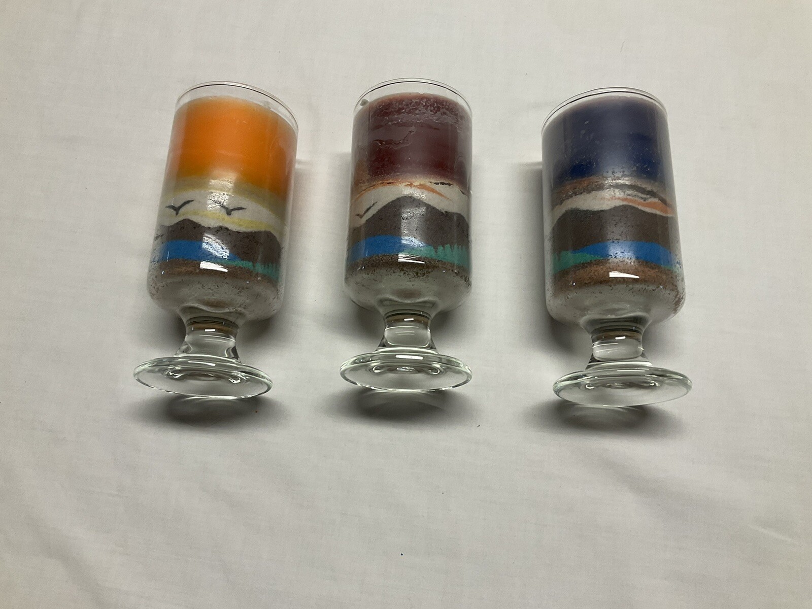 3 Homemade Sand Art Candle in Glass Landscapes