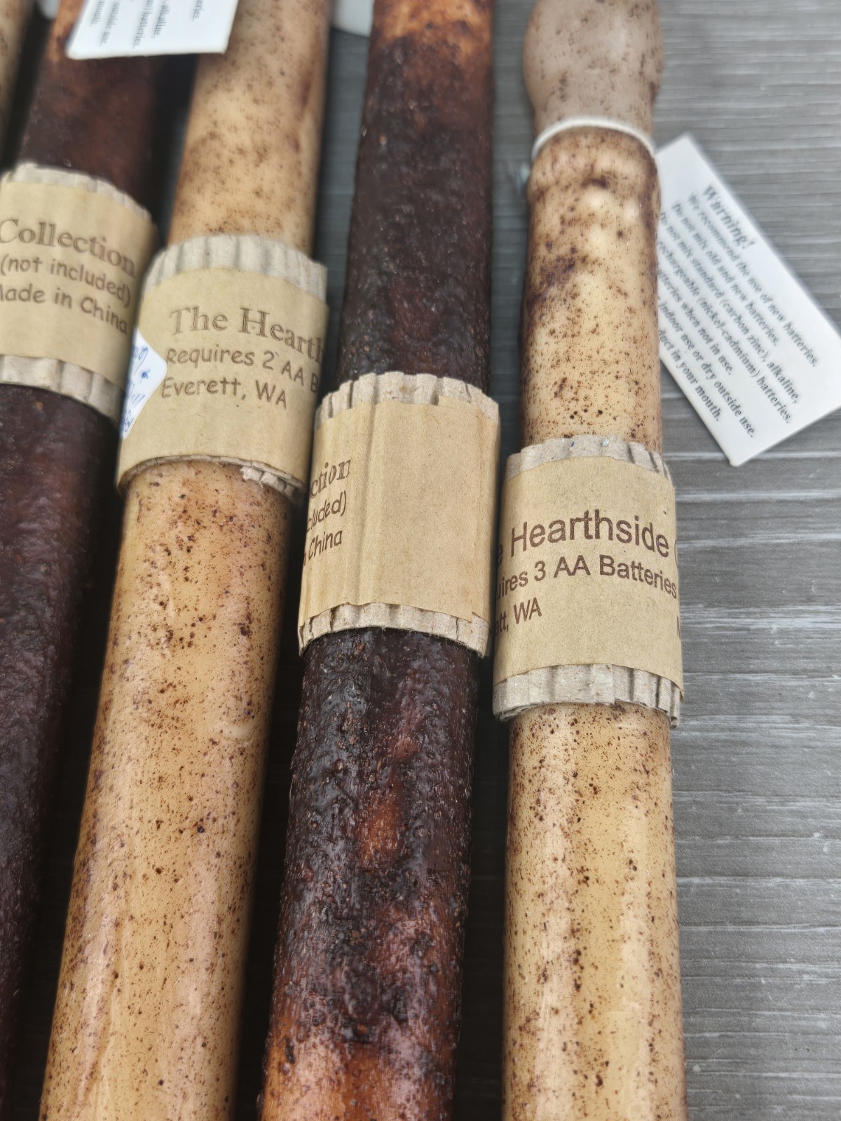 Hearthside Collection Dark Brown & Burnt Ivory Tall LED Candles Lot of 6
