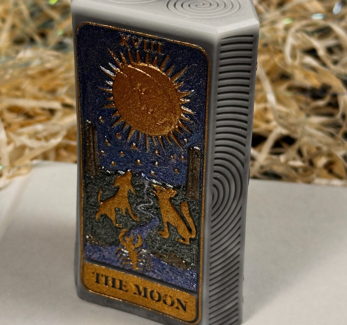 Sun & Moon Tarot Candle Set 2pc Hand Painted Arcanum XVIII XIX Witchy Decor Gift